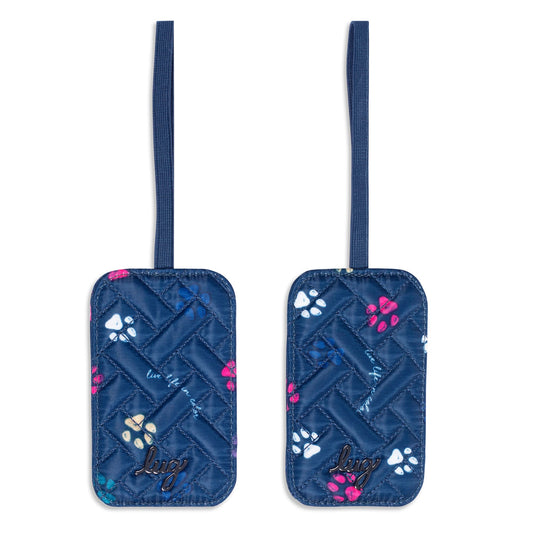 Baggage Claim Luggage Tag 2pc Set - - Bc_Tag_PawsNavy_01