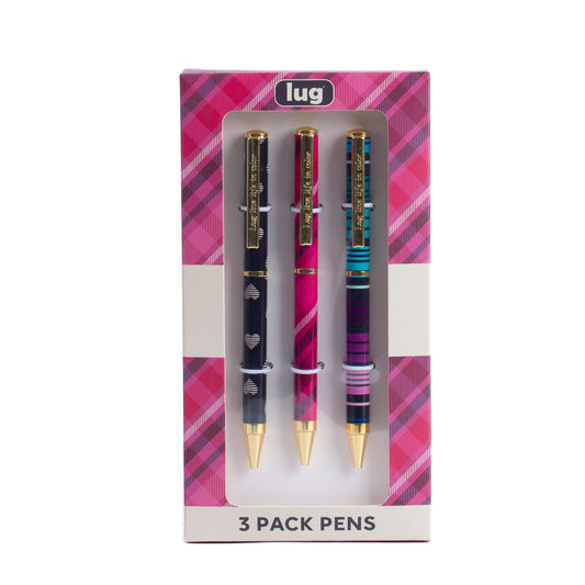 Lug Pens 3pk - Scribble - BERRY PLAID - Scribble_Pens3Pk_BerryPlaid_01_kzkmdm