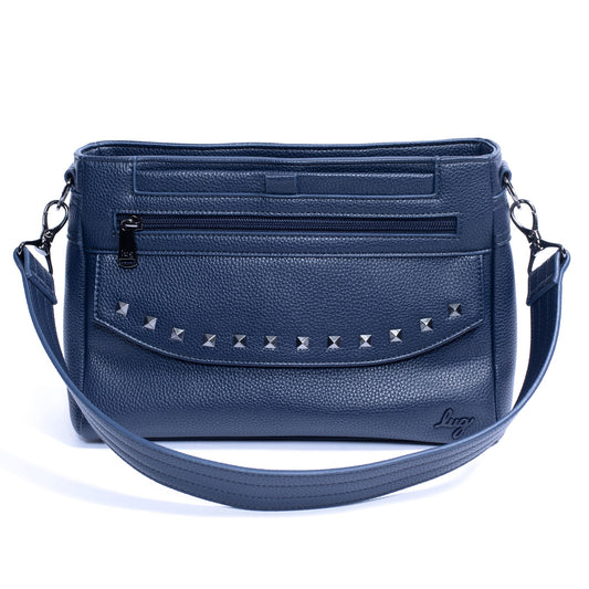 Pacer Classic VL Crossbody Bag - - PacerVL_NavyBlue-LeopardNavyStrap_01_a