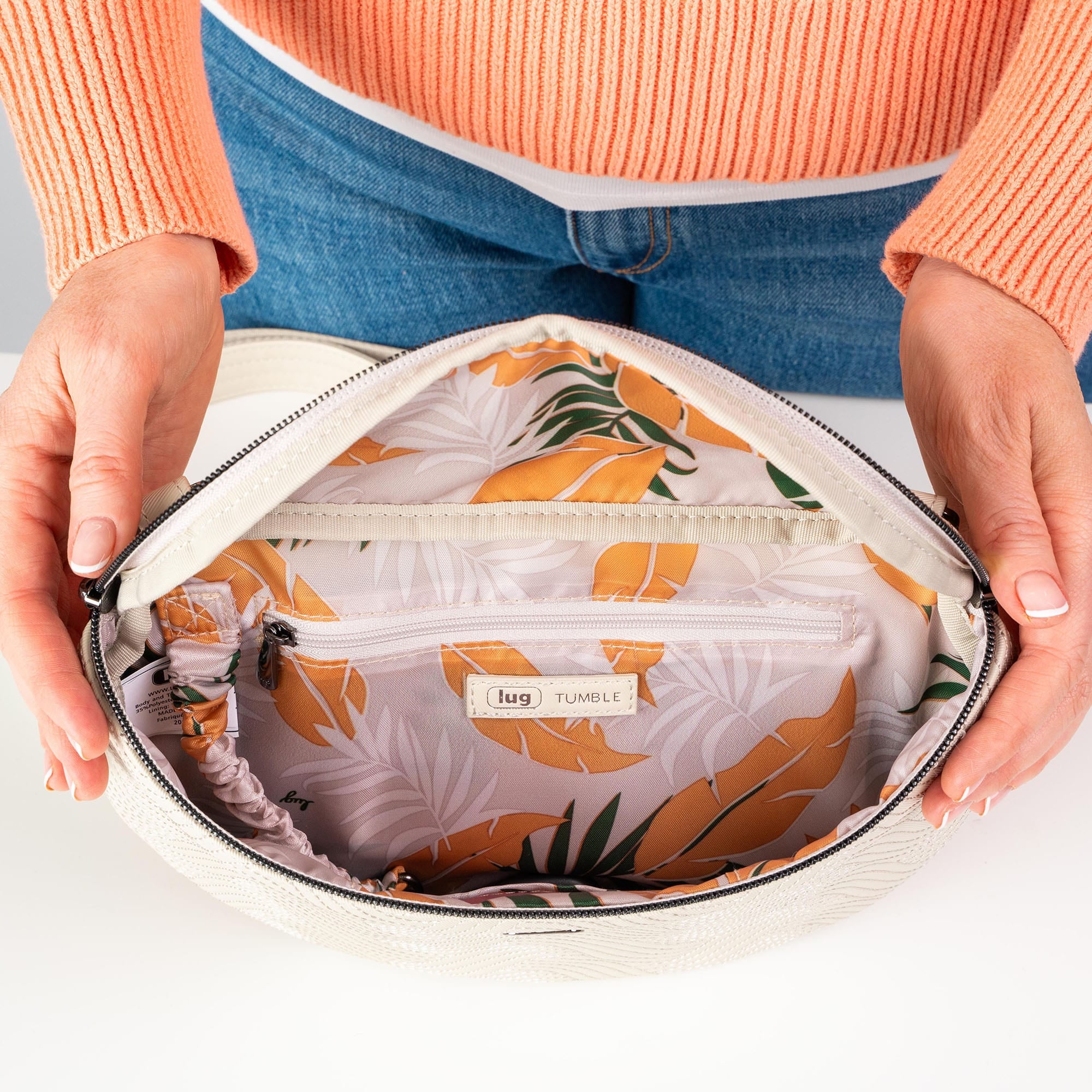 Tumble Satin Luxe VL Belt Bag - - 0003_24249_TumbleSatinLuxe_Pebble_Lifestyle_02