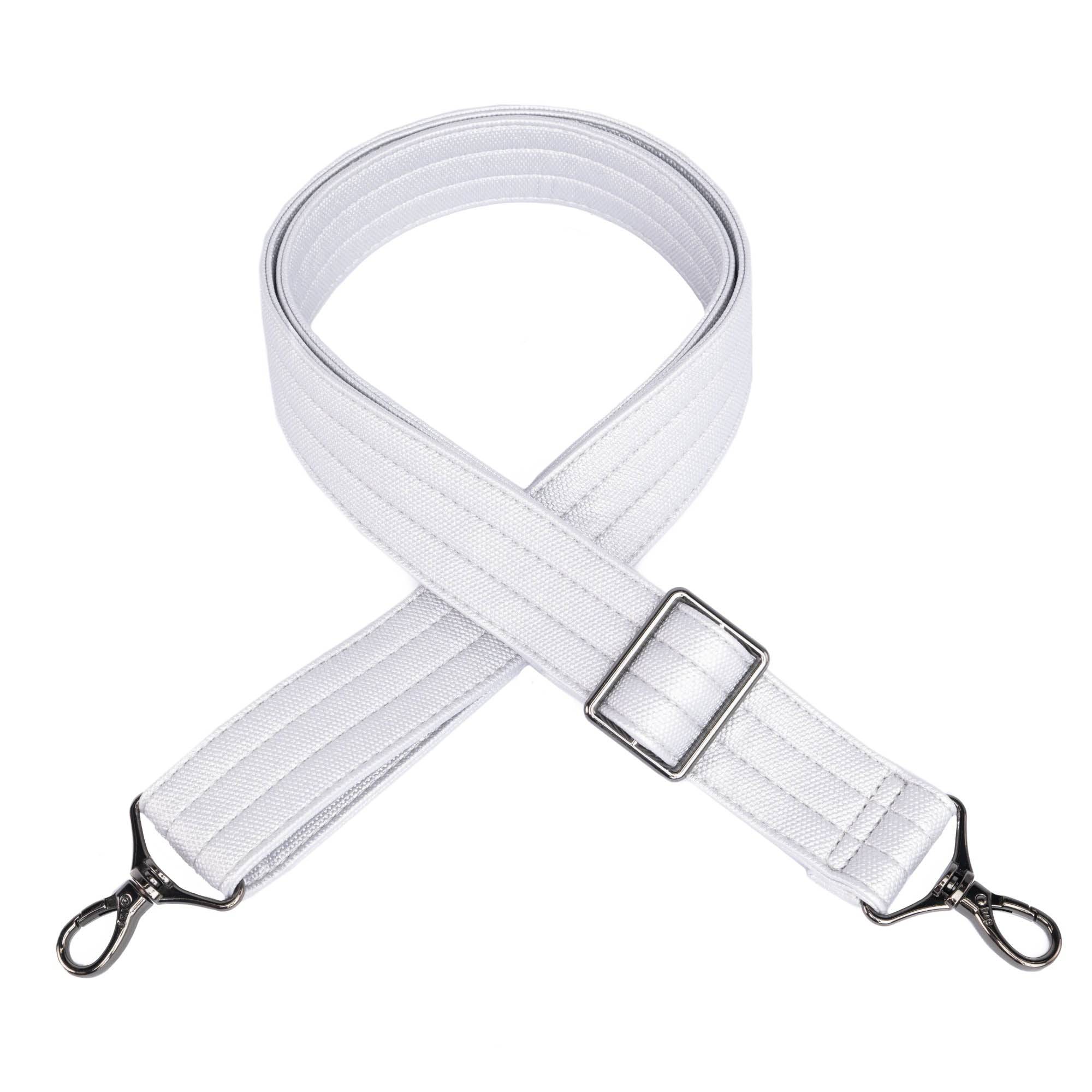 Adjustable Matte Luxe VL Bag Strap - 1.5" - METALLIC SILVER - 1.5MatteLuxeStrap_MetallicSilver_01