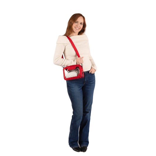 Carriage Clearview Crossbody Bag - WICKEDLY GREEN - 18424_CarriageClearviewClearview_PoppyRed_BagProportions_01