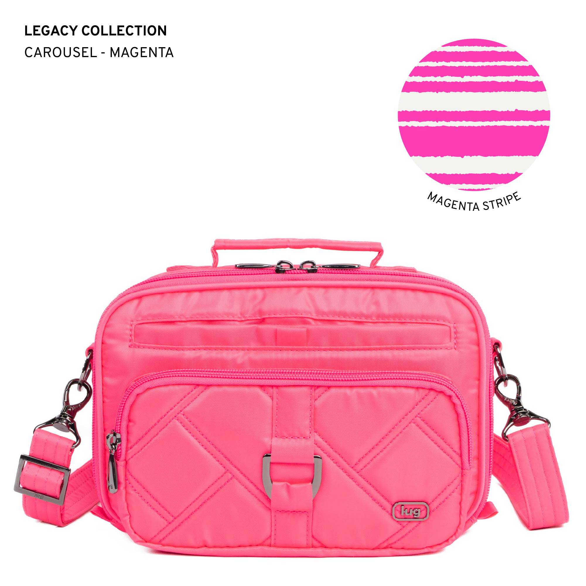 Legacy Collection Carousel Crossbody Bag - MAGENTA - 24196_LegacyCarousel_Magenta_Angle_01