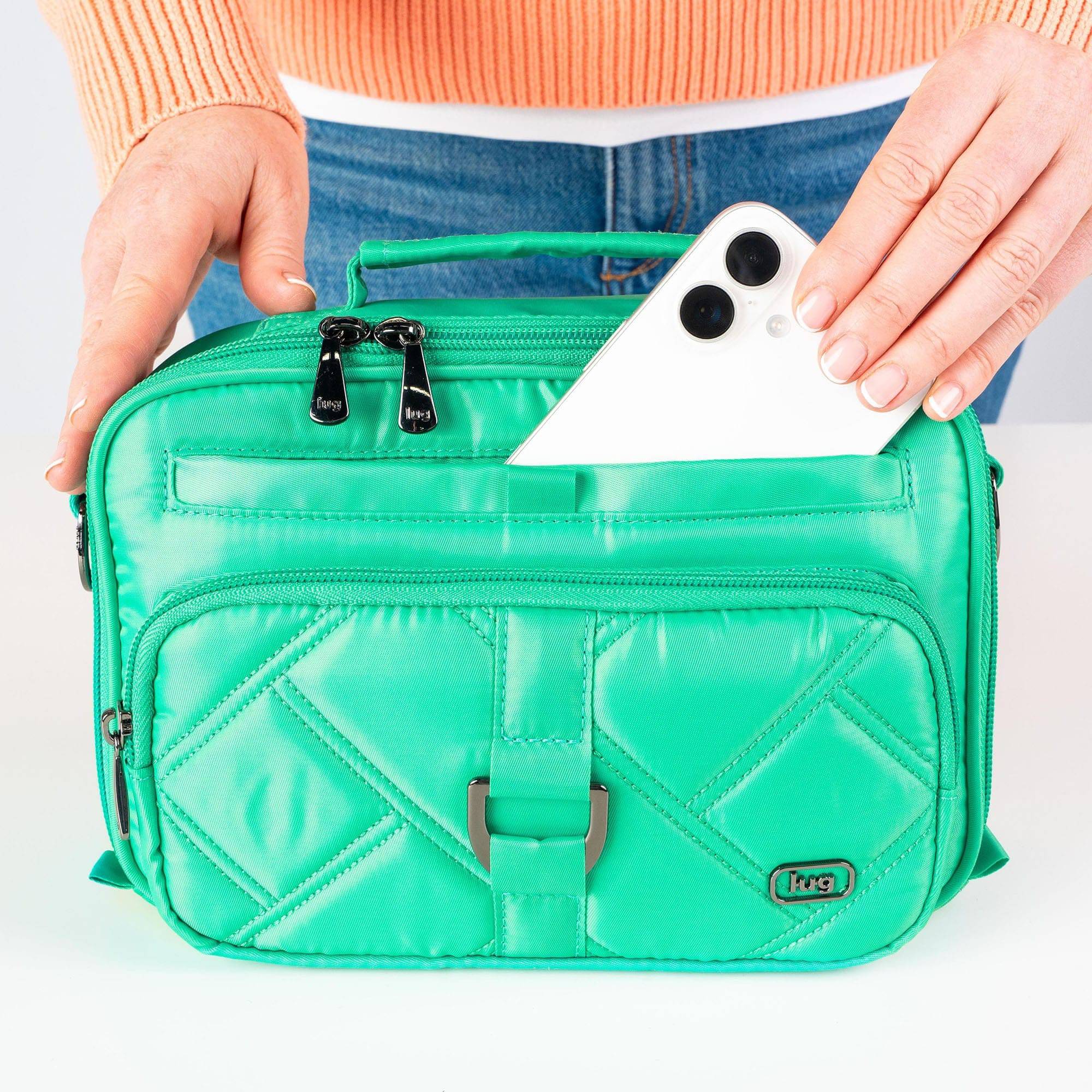 Legacy Collection Carousel Crossbody Bag - - 24199_LegacyCarousel_OasisTeal_Lifestyle_01