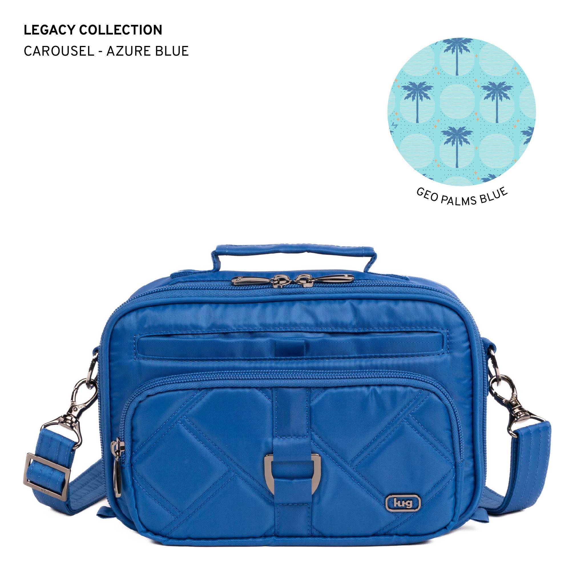 Legacy Collection Carousel Crossbody Bag - AZURE BLUE - 24200_LegacyCarousel_AzureBlue_Angle_01
