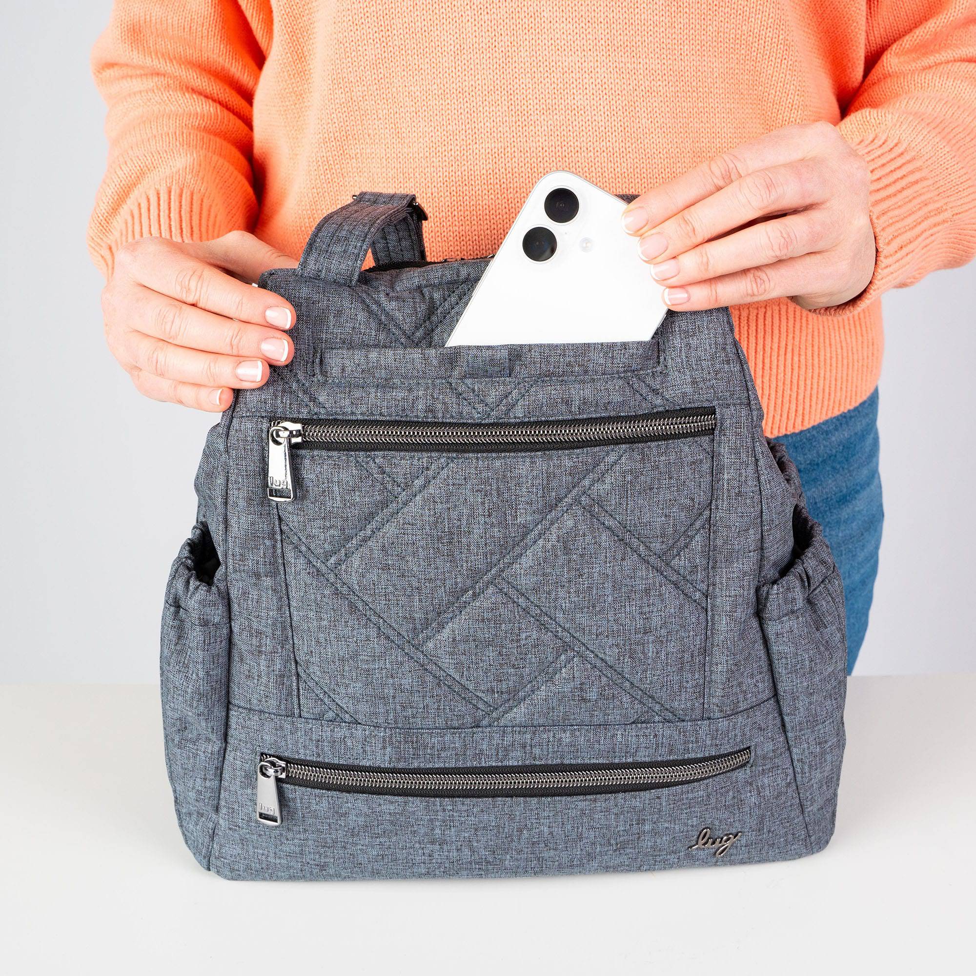 Skyhop Convertible Backpack - - 24206_Skyhop_HeatherGrey_Lifestyle_04