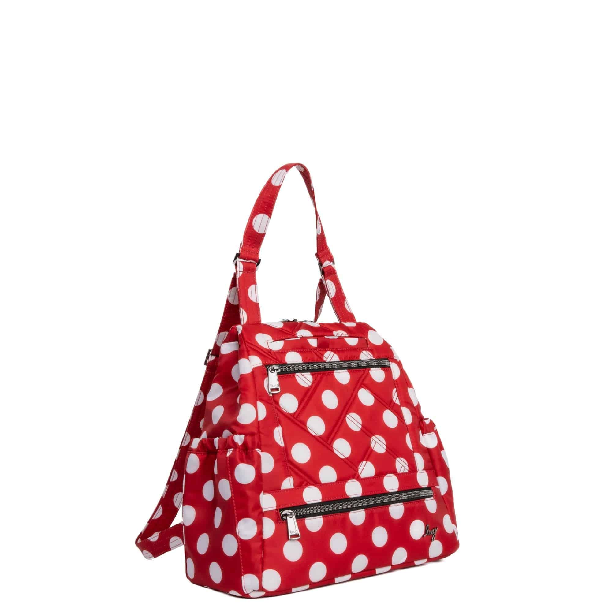 Skyhop Convertible Backpack - CRIMSON LARGE DOT - 24212_Skyhop_CrimsonLGDot_Angle_02