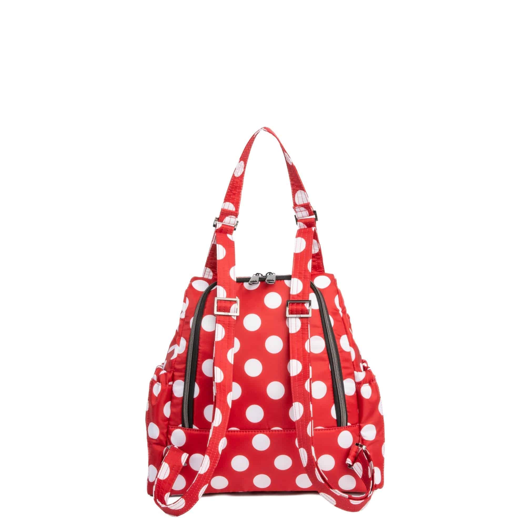 Skyhop Convertible Backpack - CRIMSON LARGE DOT - 24212_Skyhop_CrimsonLGDot_Angle_04