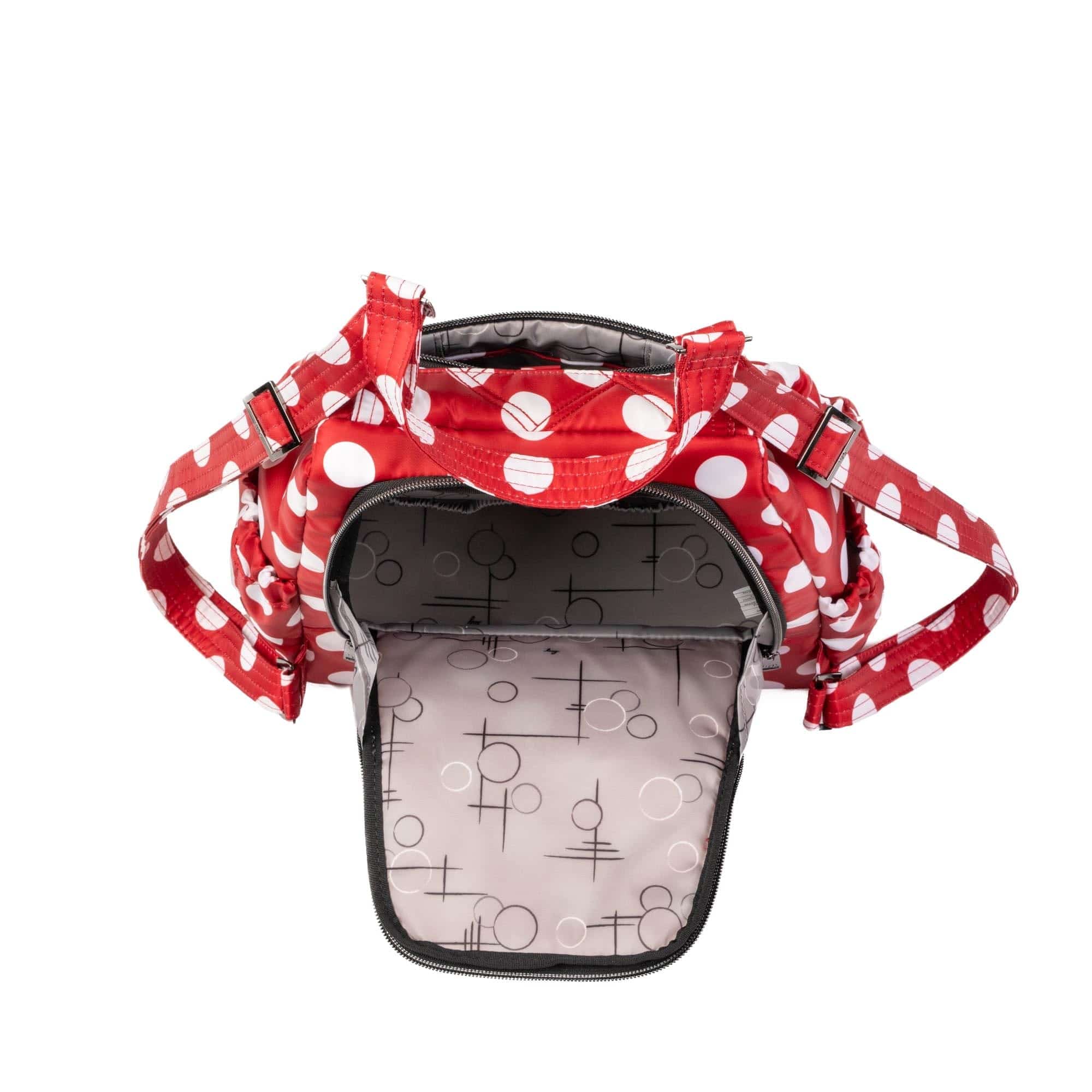 Skyhop Convertible Backpack - CRIMSON LARGE DOT - 24212_Skyhop_CrimsonLGDot_Angle_05