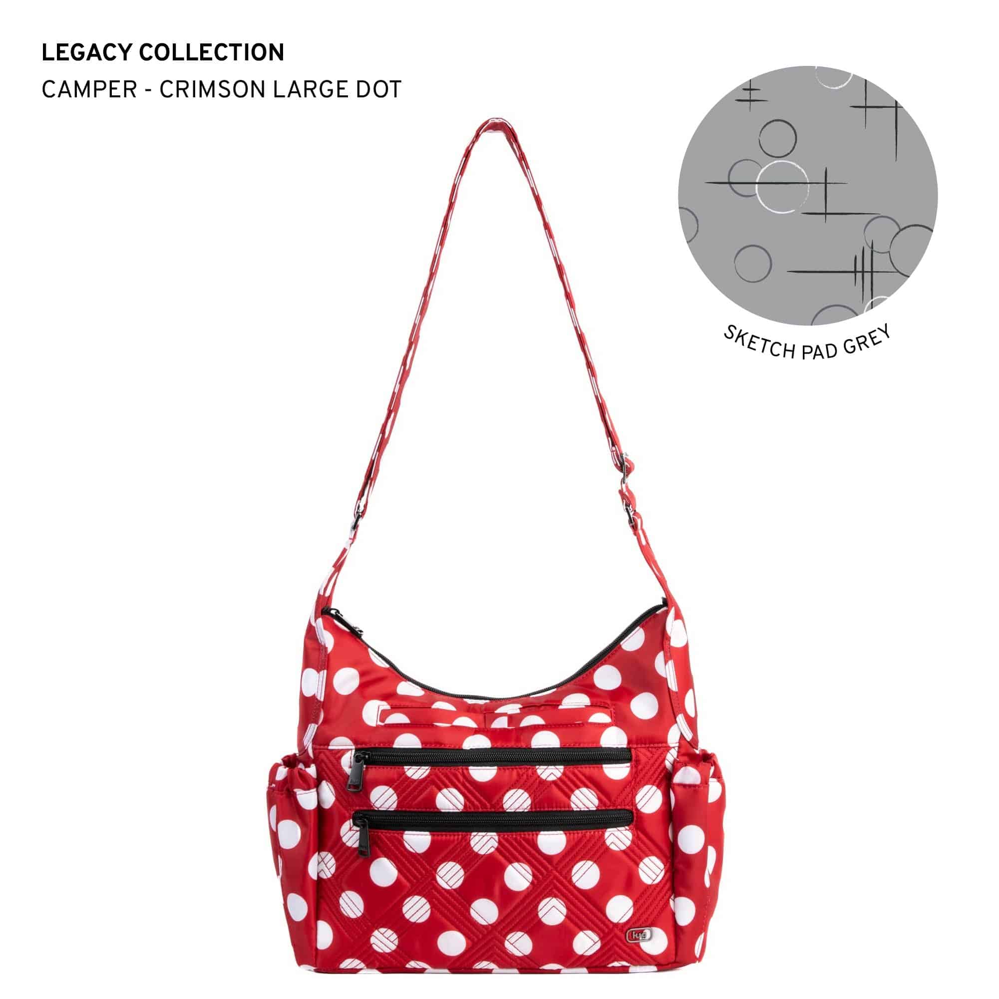 Legacy Collection Camper Crossbody Bag - CRIMSON LARGE DOT - 24236_LegacyCamper_CrimsonLGDot_Angle_01
