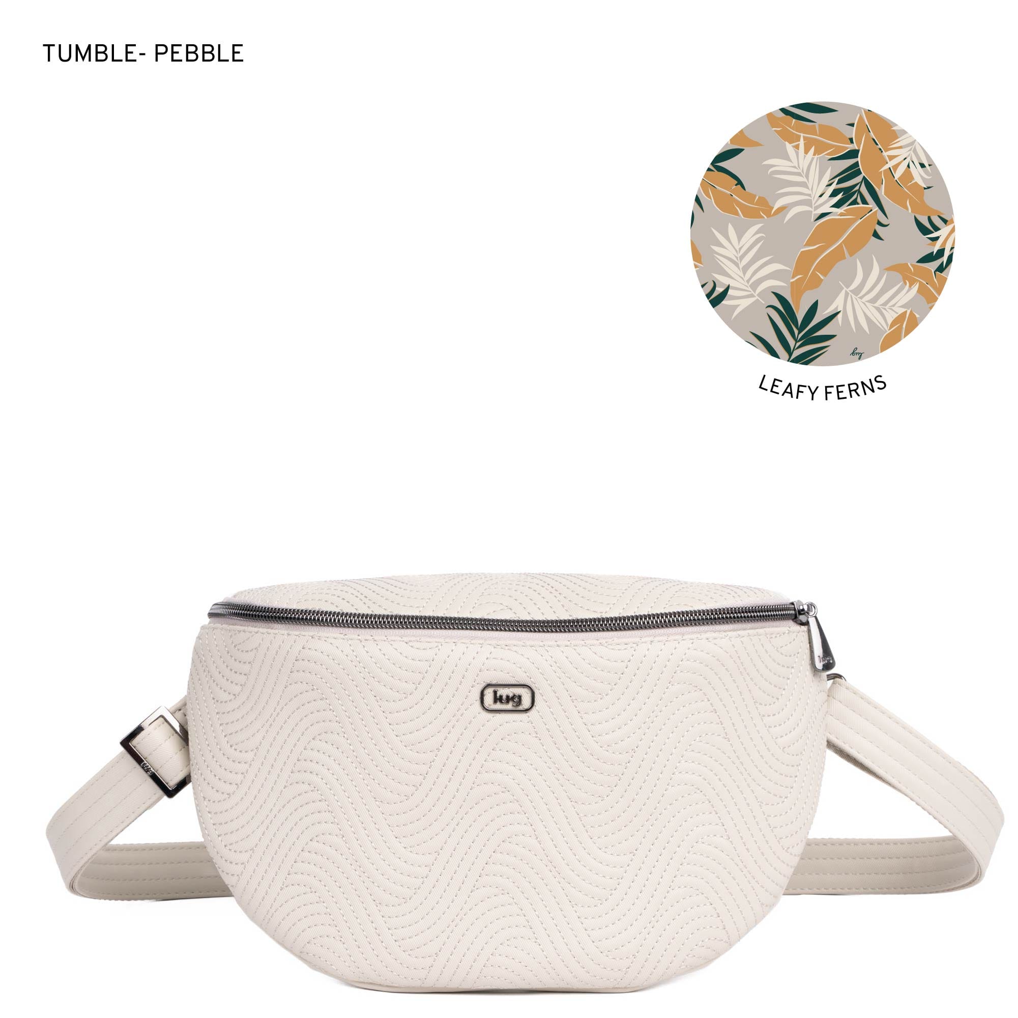 Tumble Satin Luxe VL Belt Bag - PEBBLE - 24249_TumbleSatinLuxe_Pebble_Angle_Swatch01_16b23887-ada4-4afc-a808-f421f6afc6b1