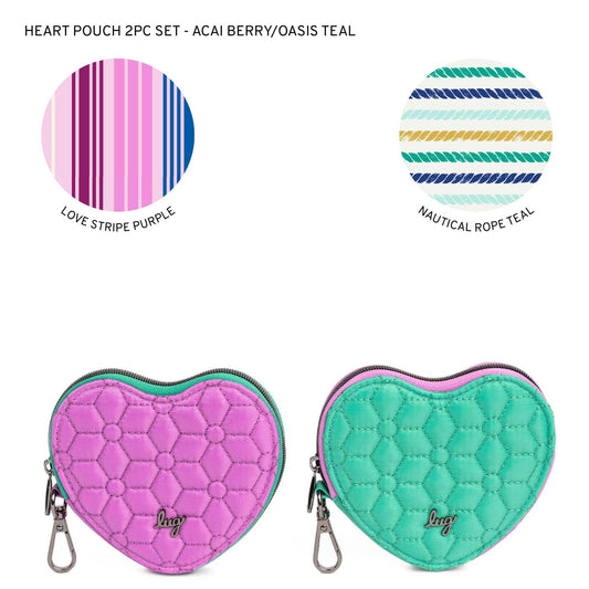 Heart Pouch 2pc Set - Two-Tone - OASIS TEAL ACAI BERRY - 24296_HeartPouches2PCS_AcaiBerry_OasisTeal_Angle_01_3c1c9f74-1a33-4d99-a424-d2cc0ef23ed9