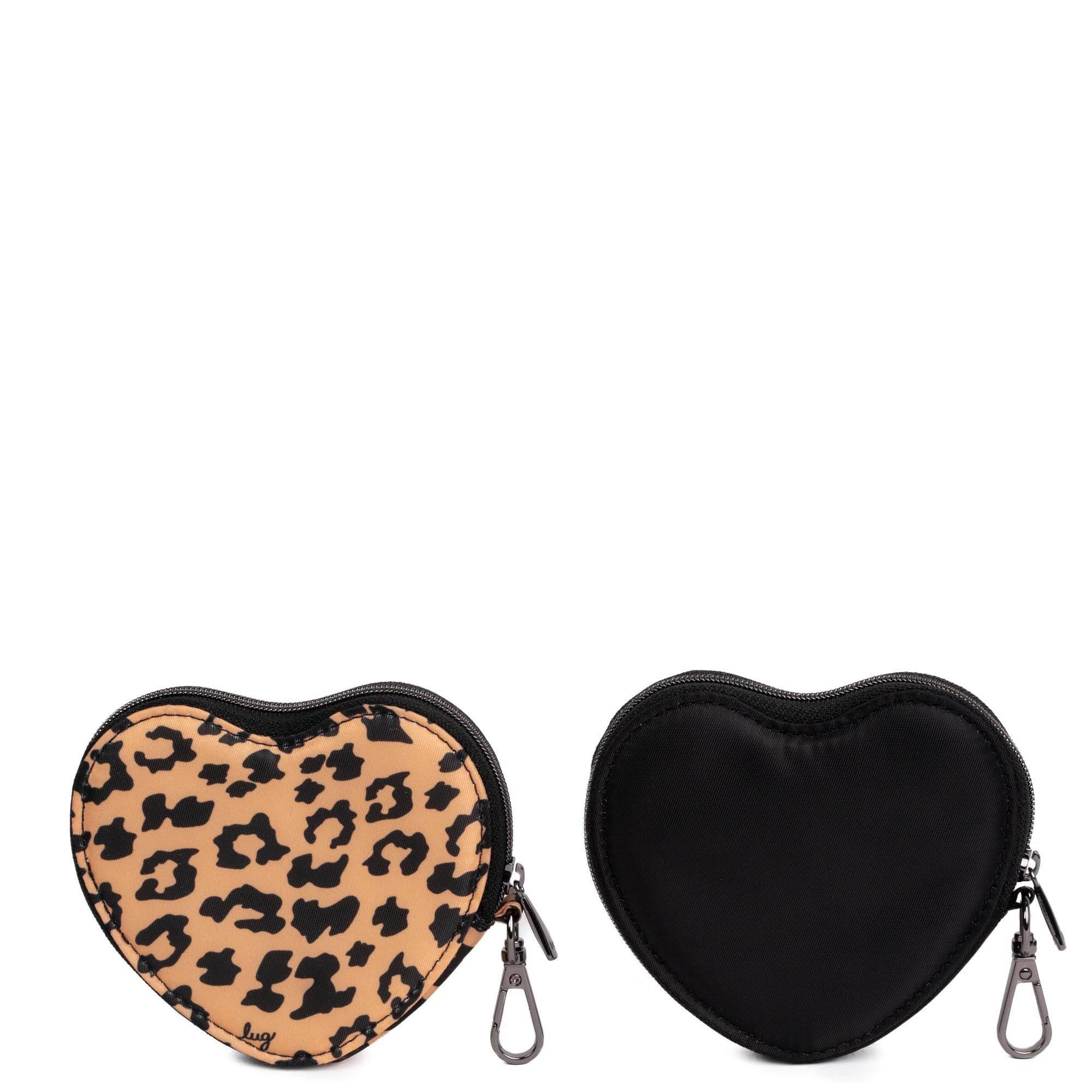 Heart Pouch 2pc Set - BLACK SPOTTED LEOPARD - 24298_HeartPouches2PCS_SpottedLeopard_Black_Angle_02
