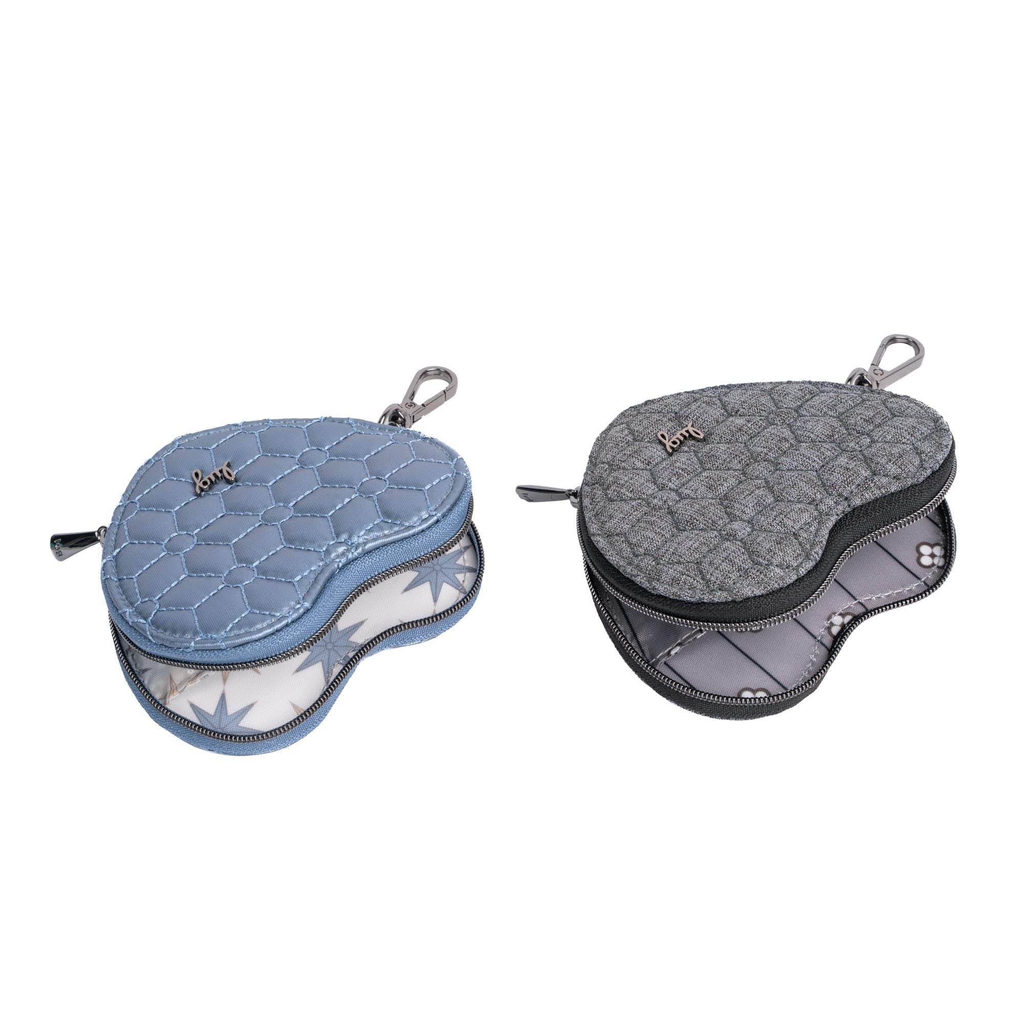 Heart Pouch 2pc Set - METALLIC BLUE MOON HEATHER GREY - 24299_HeartPouches2PCS_MetallicBlueMoon_HeatherGrey_Angle_03_7f6130aa-8dd2-47c0-9ec9-aeec3e628bee