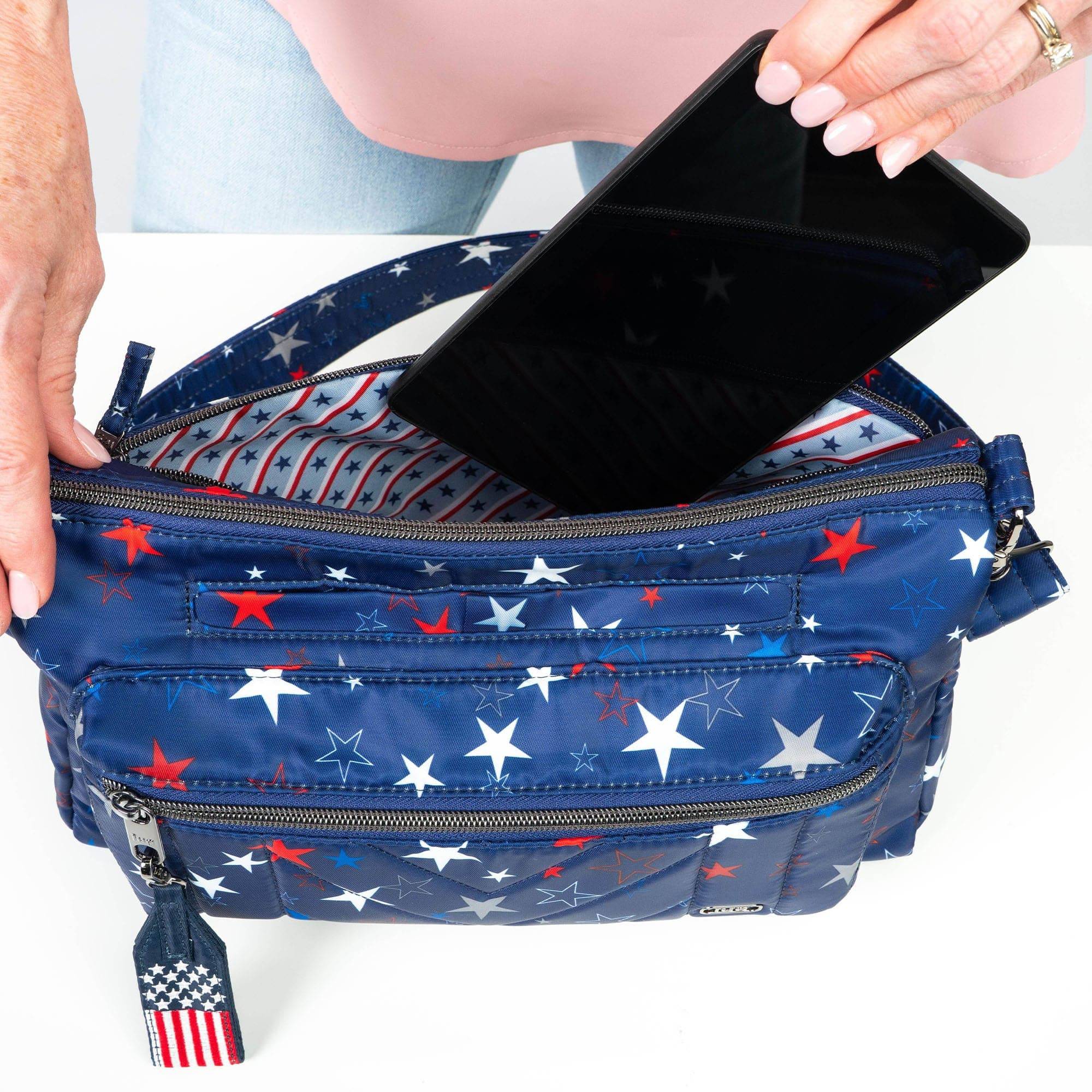 Stretch LE Crossbody Bag - Patriotic - - 24318_StretchLEPatriotic_StarSpangled_Lifestyle_03