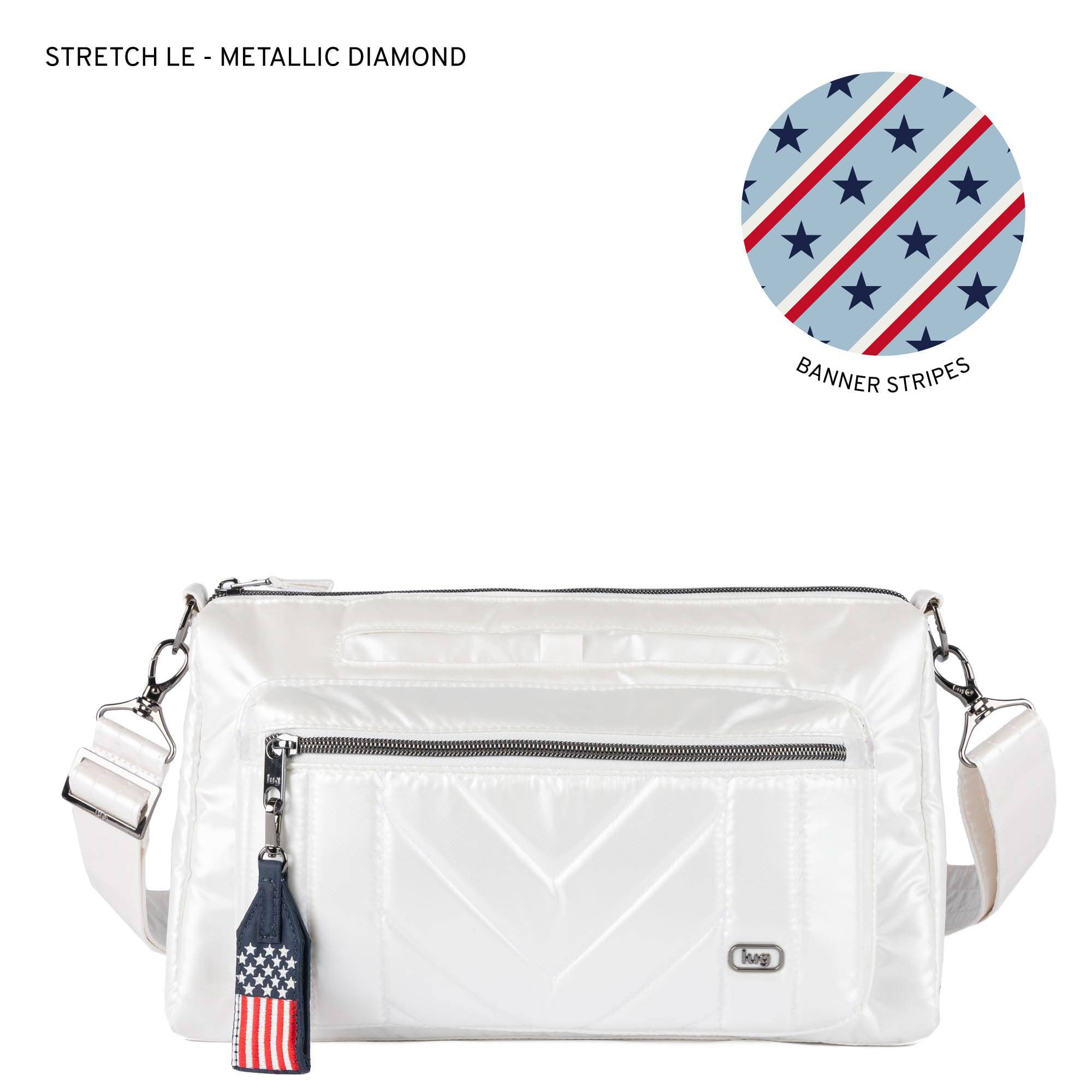Stretch LE Crossbody Bag - Patriotic - METALLIC DIAMOND - 24319_StretchLE_MetallicDiamond_Angle_01
