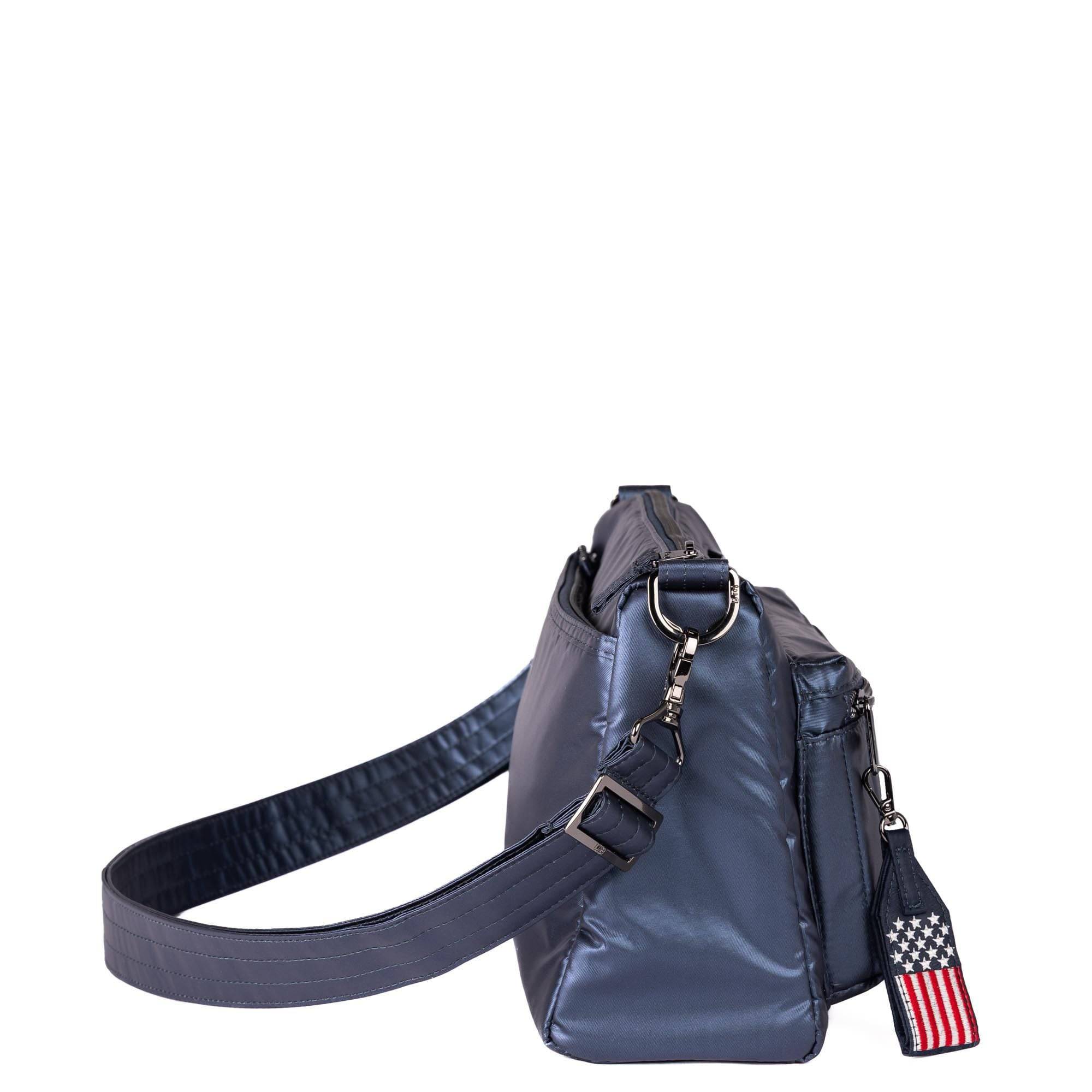 Stretch LE Crossbody Bag - Patriotic - METALLIC INDIGO - 24320_StretchLE_MetallicIndigo_Angle_03
