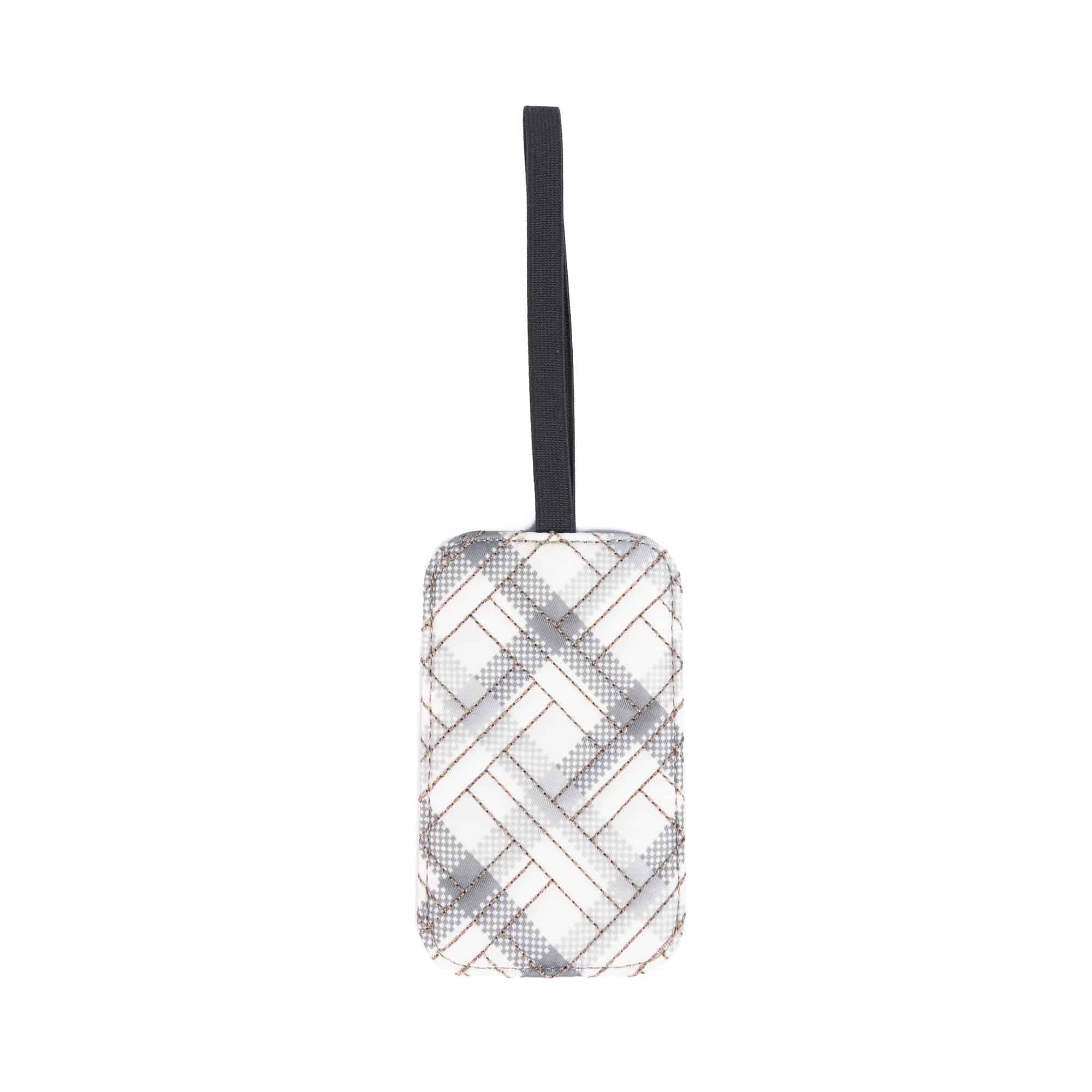 Baggage Claim Strap & Luggage Tag Set - CHECKERED PLAID GREY - 24332_BaggageClaimLuggageTag_CheckeredPlaidGrey_Angle_02