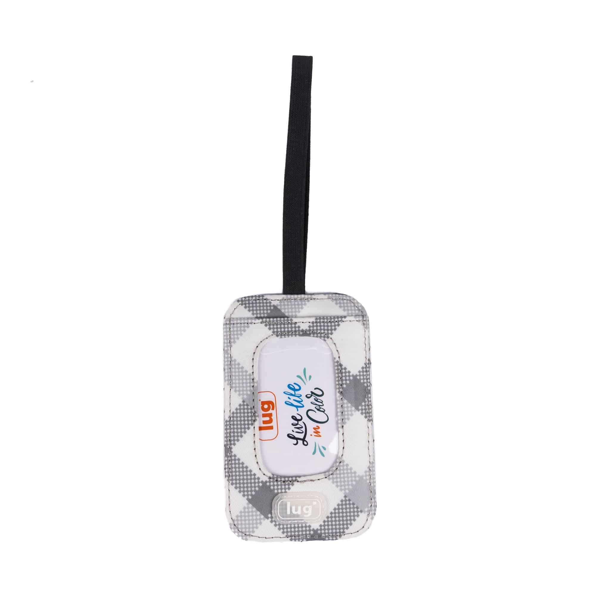 Baggage Claim Strap & Luggage Tag Set - CHECKERED PLAID GREY - 24332_BaggageClaimLuggageTag_CheckeredPlaidGrey_Angle_03