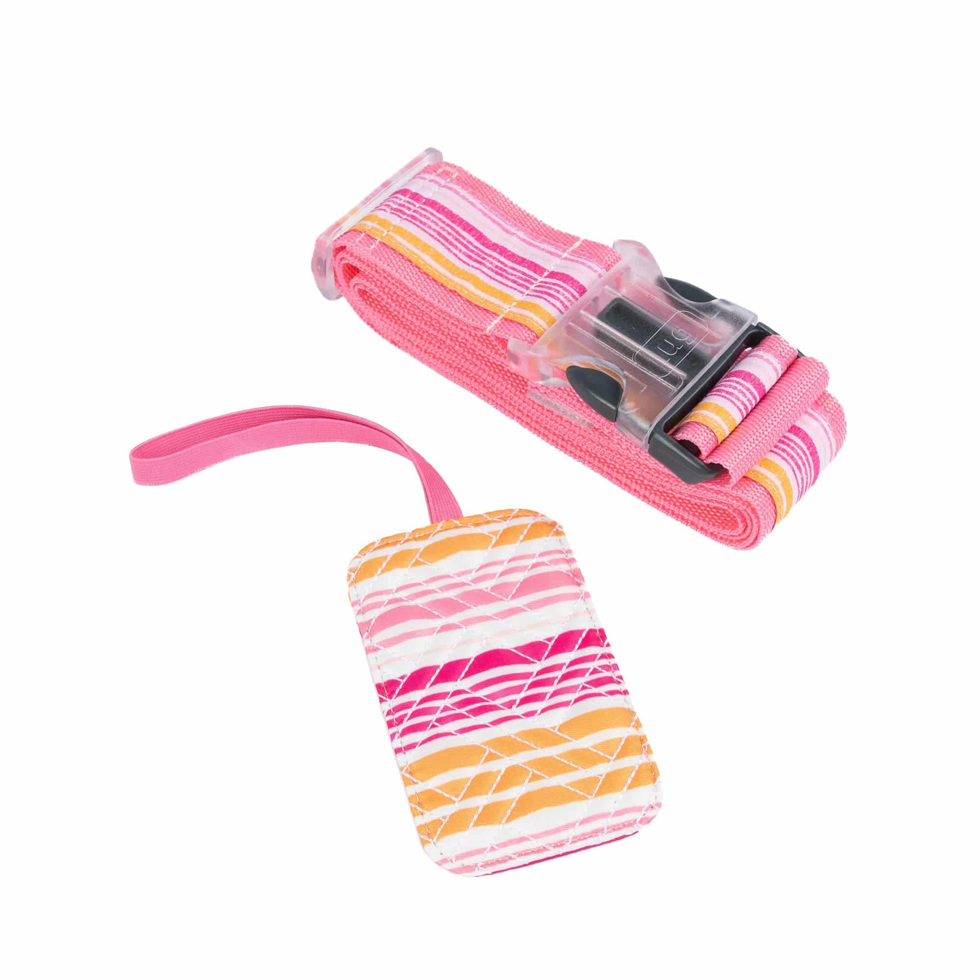 Baggage Claim Strap & Luggage Tag Set - LOVE WAVES PINK - 24333_BaggageClaimLuggageTag_LoveWavesPink_Angle_04