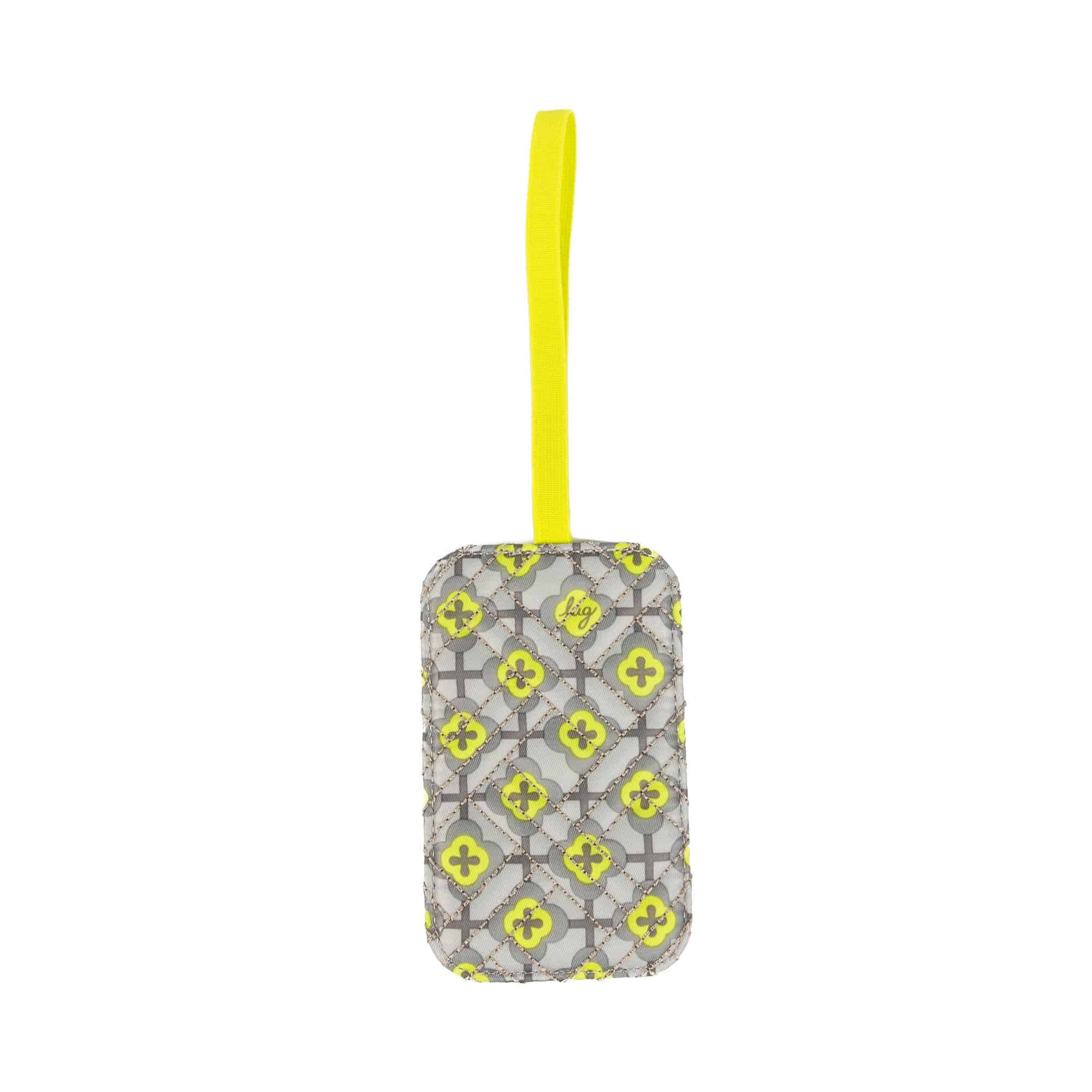 Baggage Claim Strap & Luggage Tag Set - FLORAL LATTICE LEMON LIME - 24334_BaggageClaimLuggageTag_FloralLatticeLemonLime_Angle_02