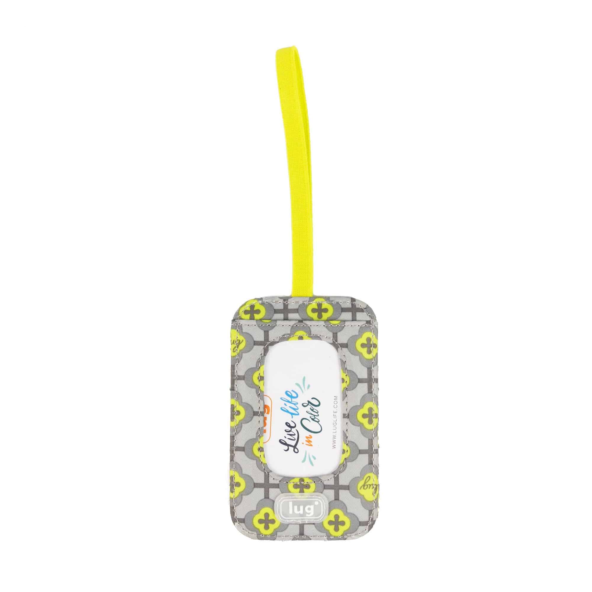 Baggage Claim Strap & Luggage Tag Set - FLORAL LATTICE LEMON LIME - 24334_BaggageClaimLuggageTag_FloralLatticeLemonLime_Angle_03