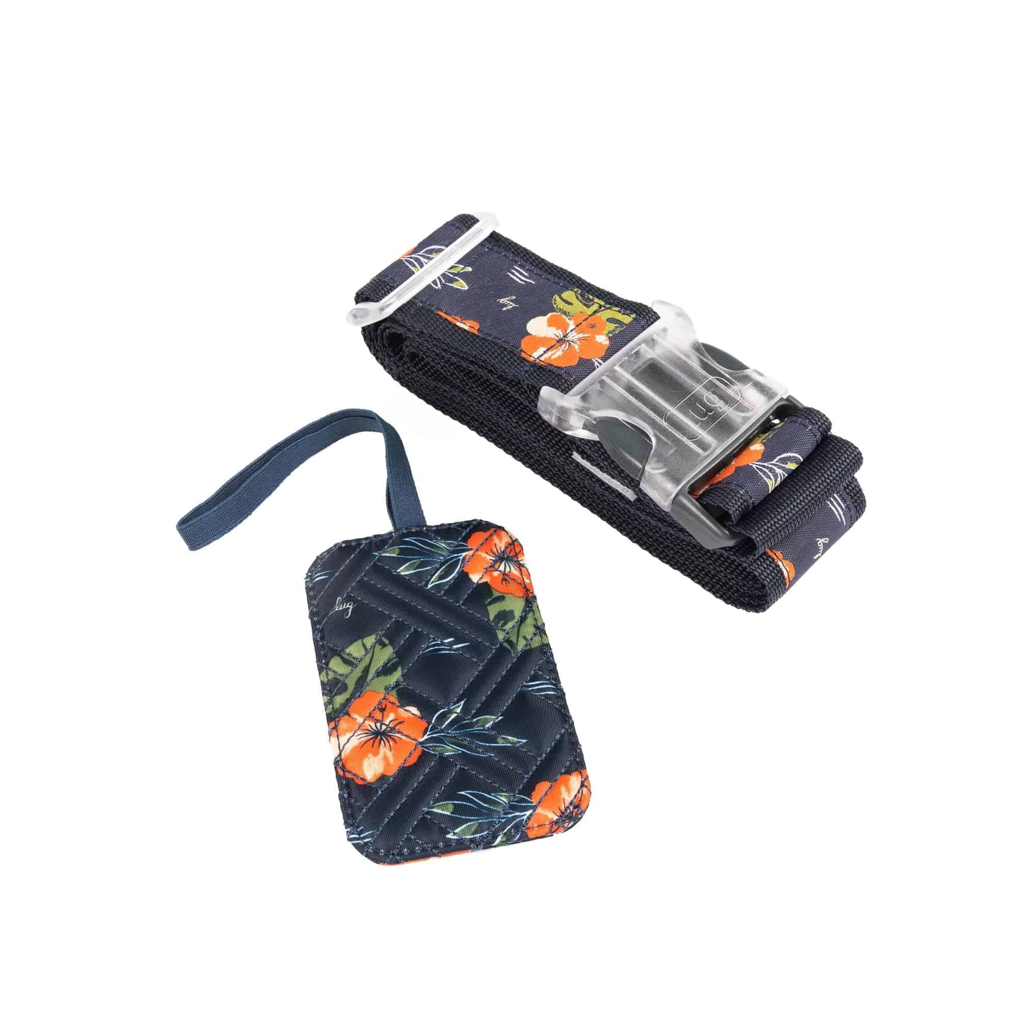 Baggage Claim Strap & Luggage Tag Set - - 24337_BaggageClaimLuggageTag_AlohaNavy_Angle_04_l5n7i7