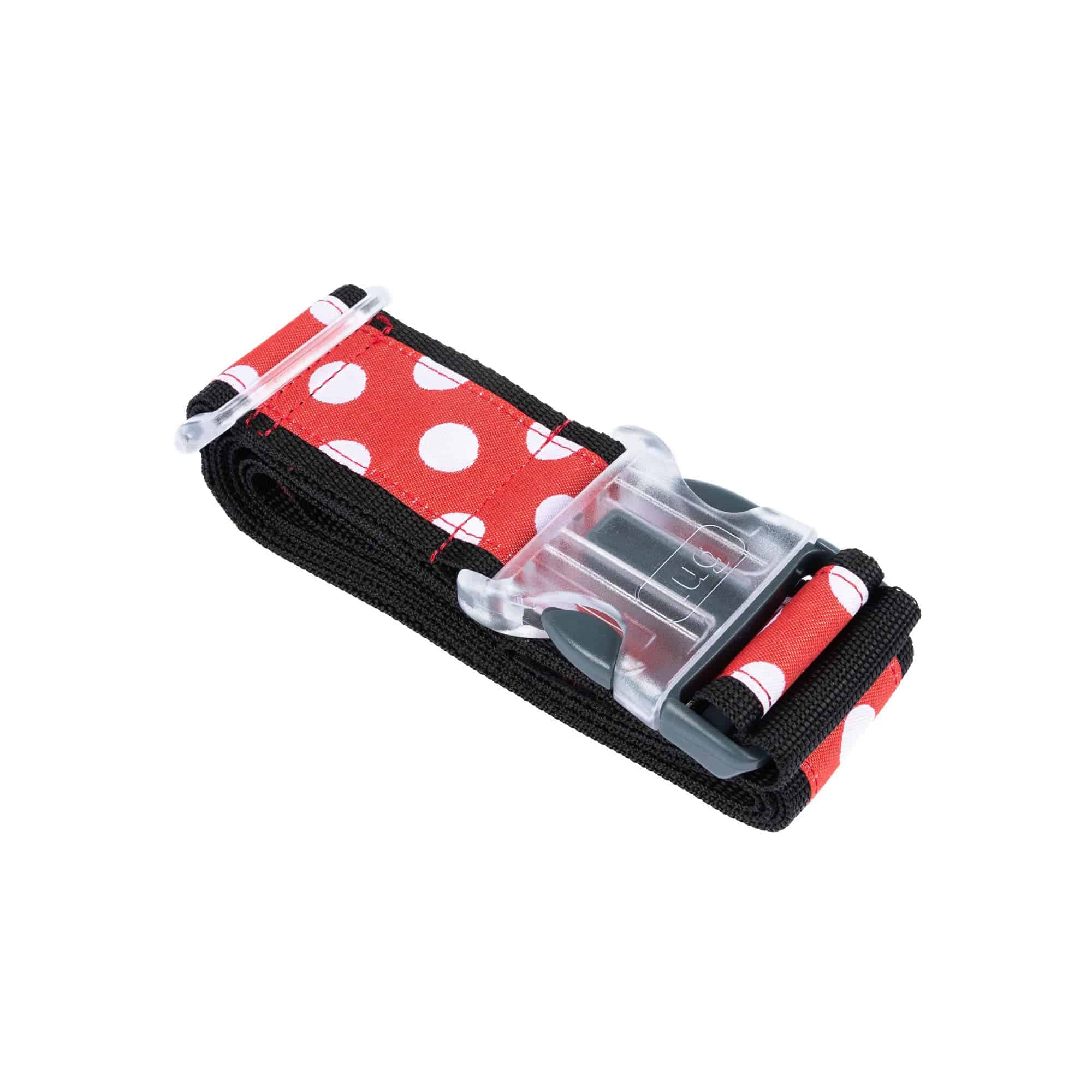 Baggage Claim Strap & Luggage Tag Set - CRIMSON LARGE DOT - 24338_BaggageClaimLuggageTag_CrimsonLGDot_Angle_01