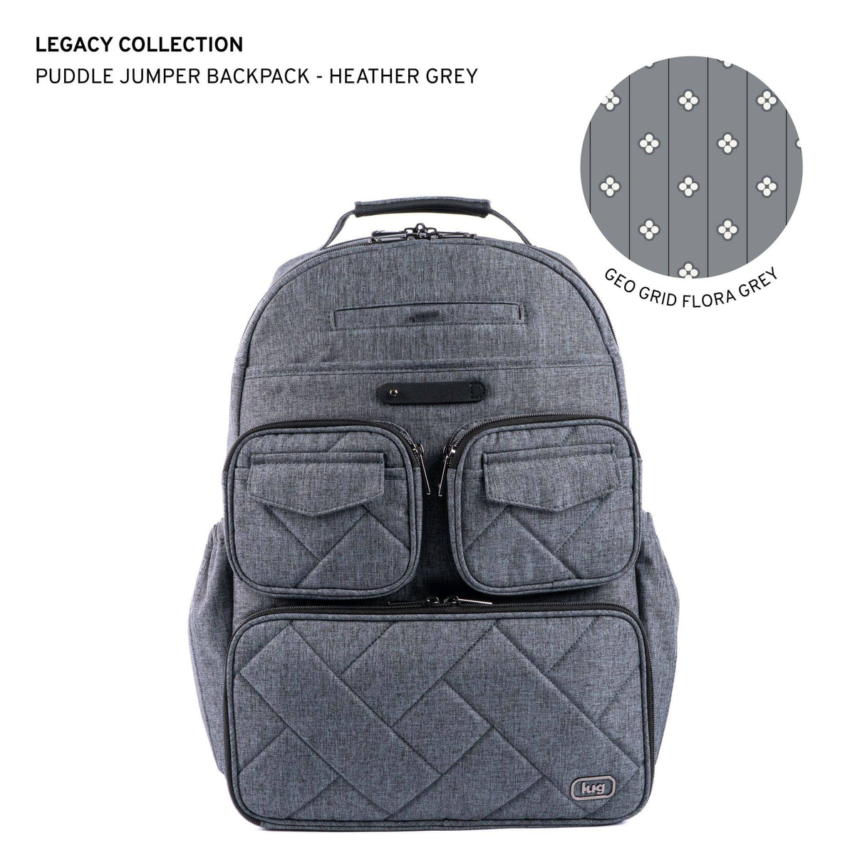 Legacy Collection Puddle Jumper Backpack - HEATHER GREY - 24348_LegacyPuddleJumperBackpack_HeatherGrey_Angle_01
