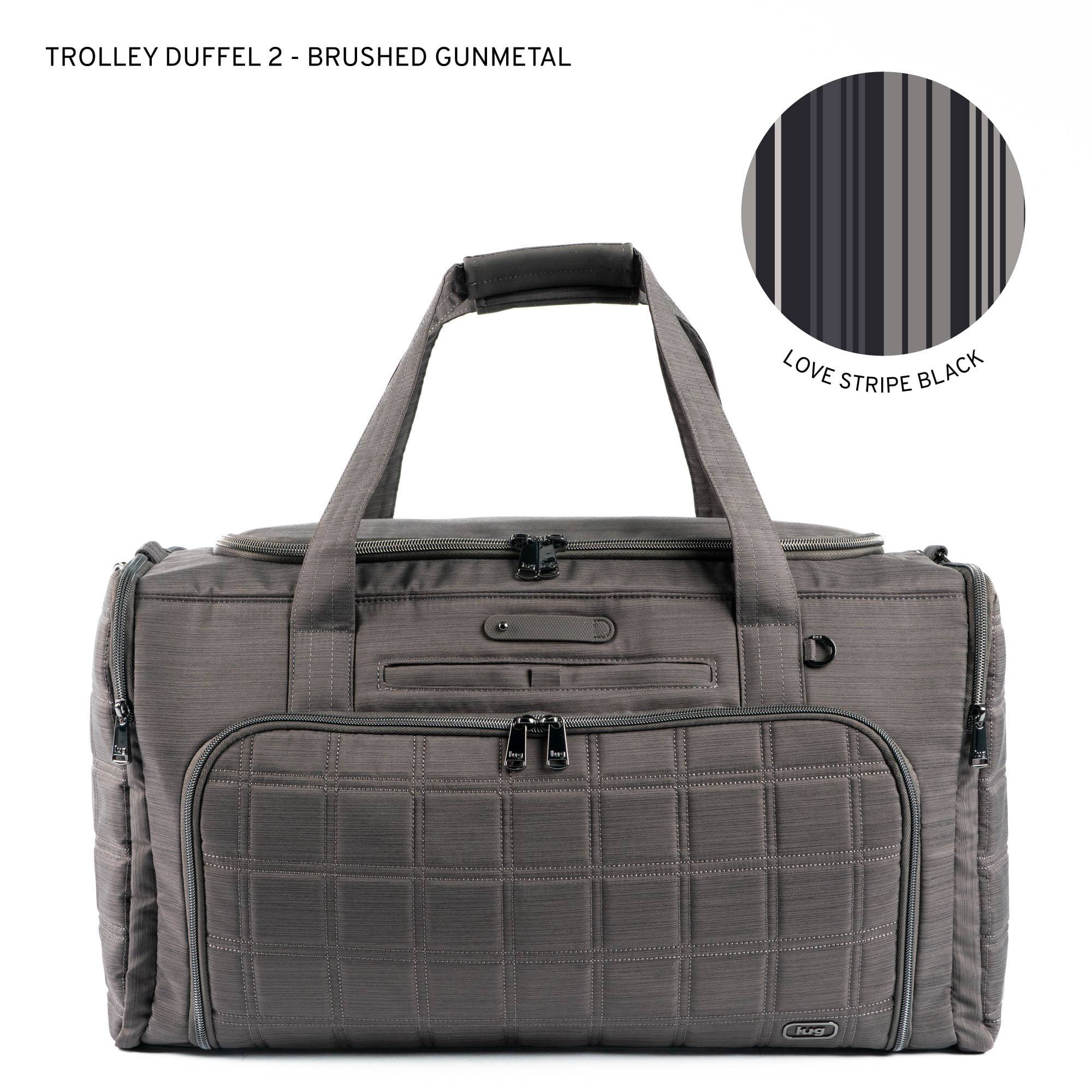 Trolley Duffel 2 Oversized Travel Bag - BRUSHED GUNMETAL - 24358_TrolleyDuffel2_BrushedGunmetal_Angle_01