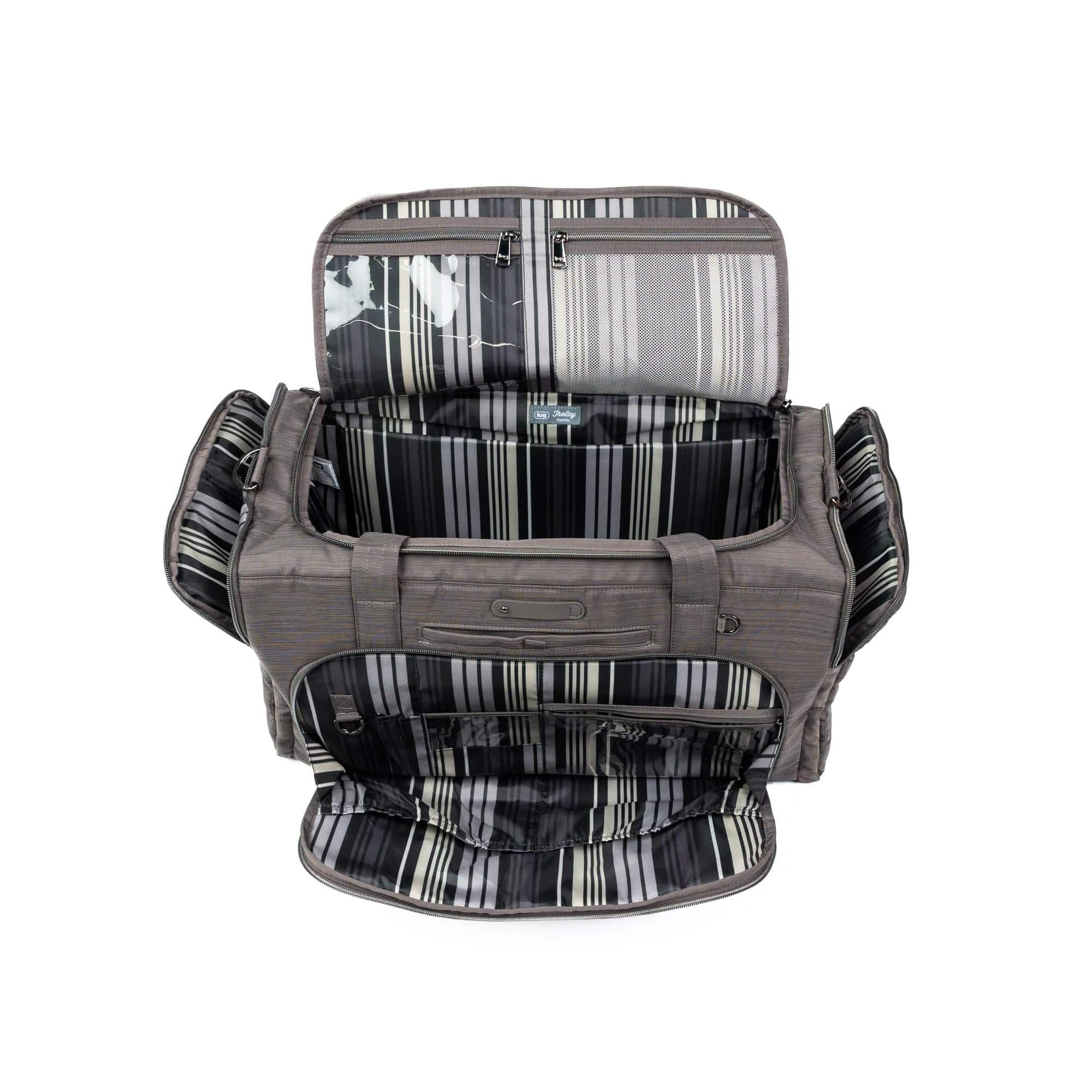 Trolley Duffel 2 Oversized Travel Bag - BRUSHED GUNMETAL - 24358_TrolleyDuffel2_BrushedGunmetal_Angle_05