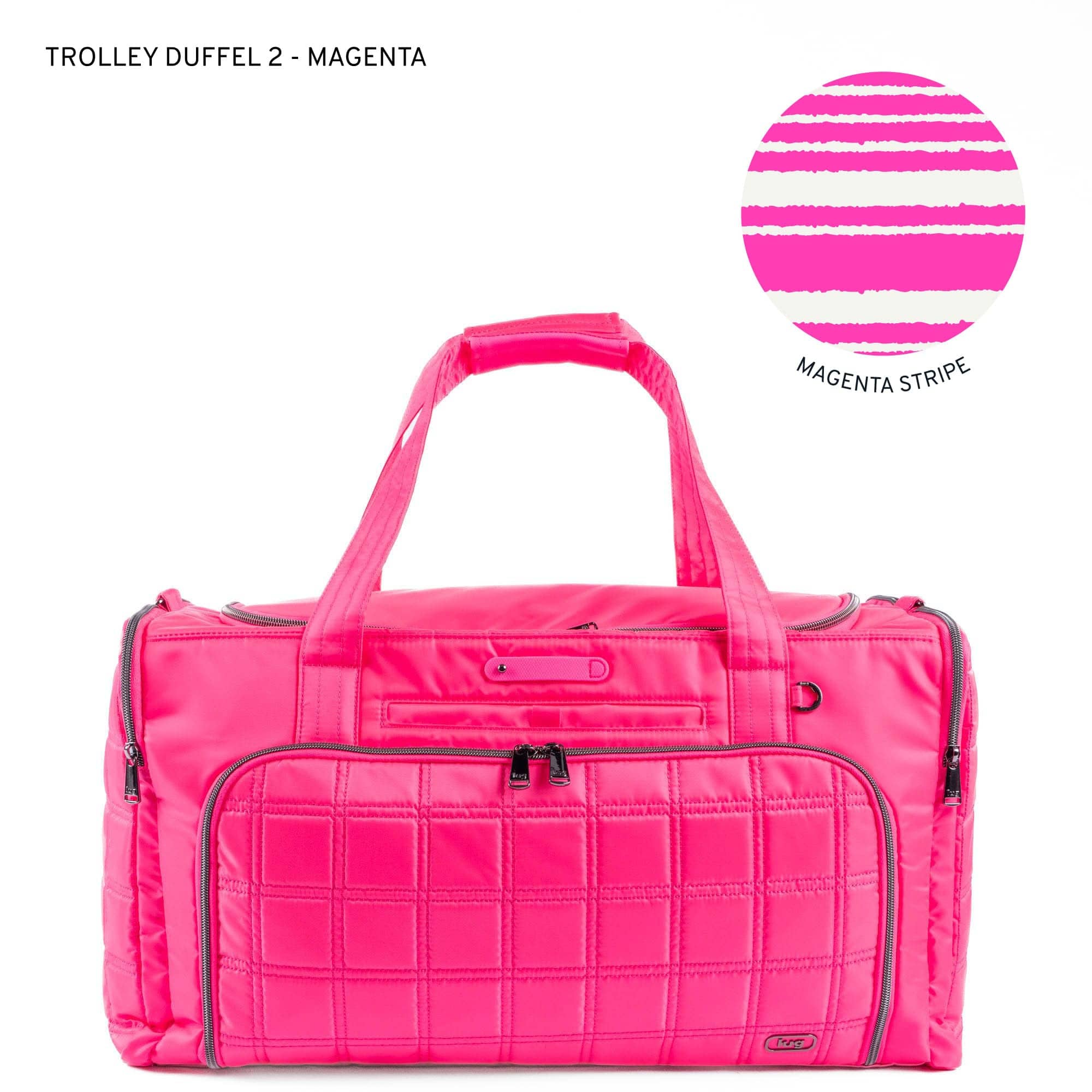 Trolley Duffel 2 Oversized Travel Bag - MAGENTA - 24359_TrolleyDuffel2_Magenta_Angle_01