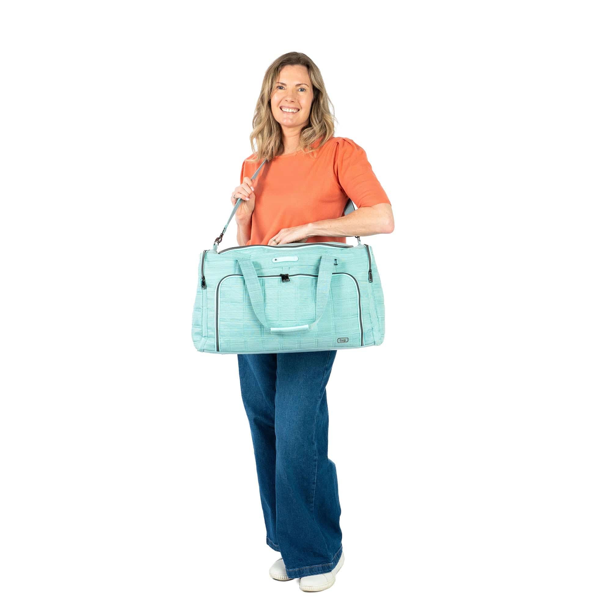 Trolley Duffel 2 Oversized Travel Bag - - 24360_TrolleyDuffel2_BrushedAquamarine_Proportion_02