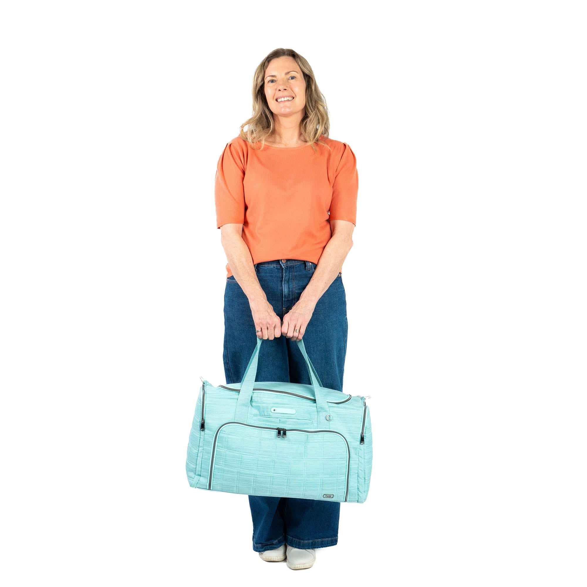 Trolley Duffel 2 Oversized Travel Bag - - 24360_TrolleyDuffel2_BrushedAquamarine_Proportion_03