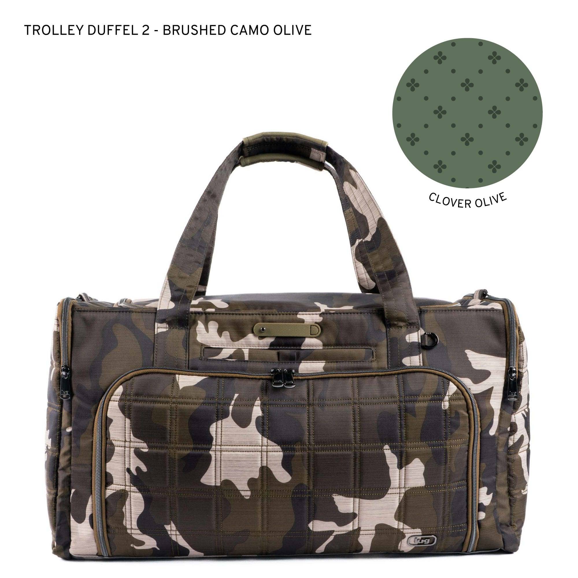 Trolley Duffel 2 Oversized Travel Bag - BRUSHED CAMO OLIVE - 24361_TrolleyDuffel2_BrushedCamoOlive_Angle_01