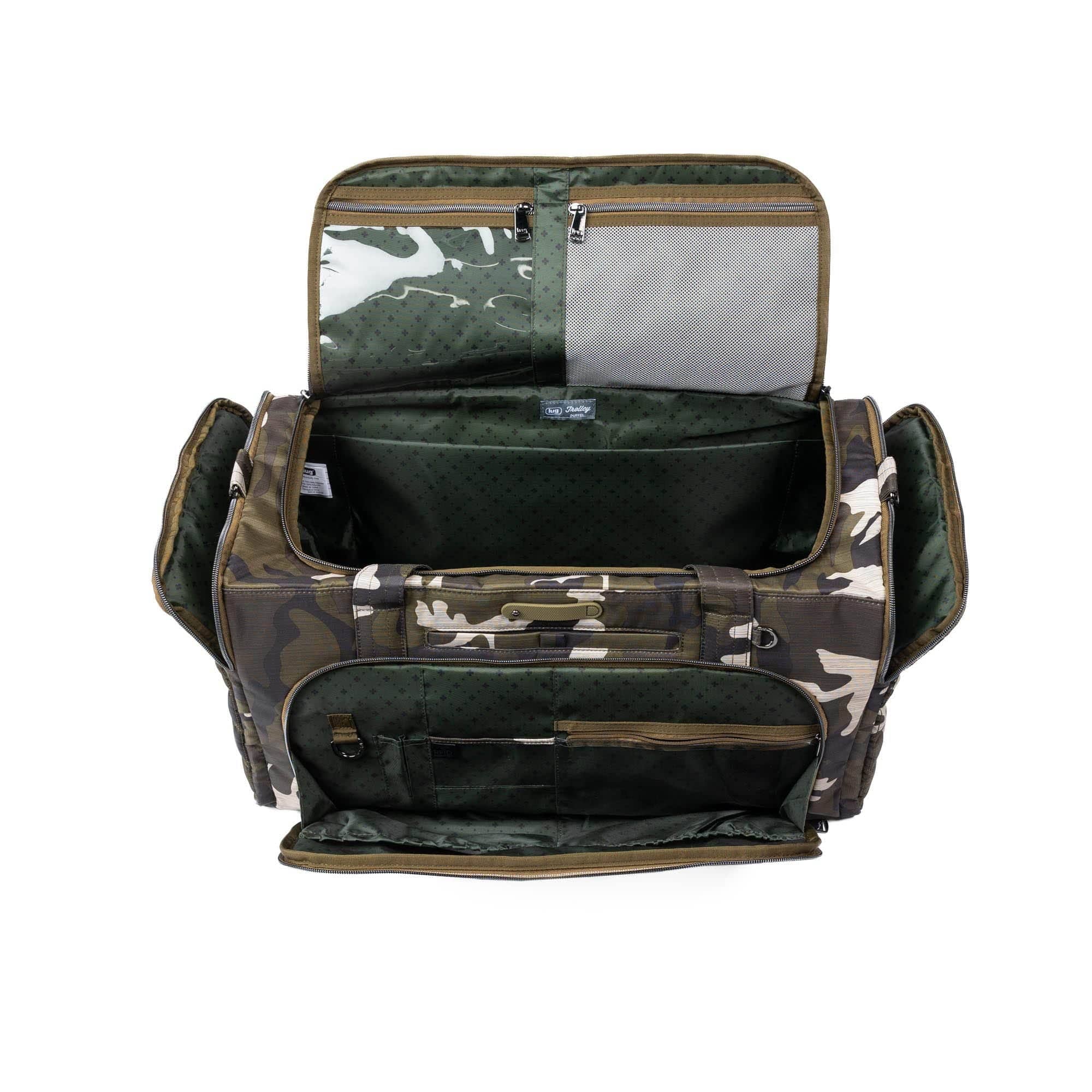 Trolley Duffel 2 Oversized Travel Bag - BRUSHED CAMO OLIVE - 24361_TrolleyDuffel2_BrushedCamoOlive_Angle_05