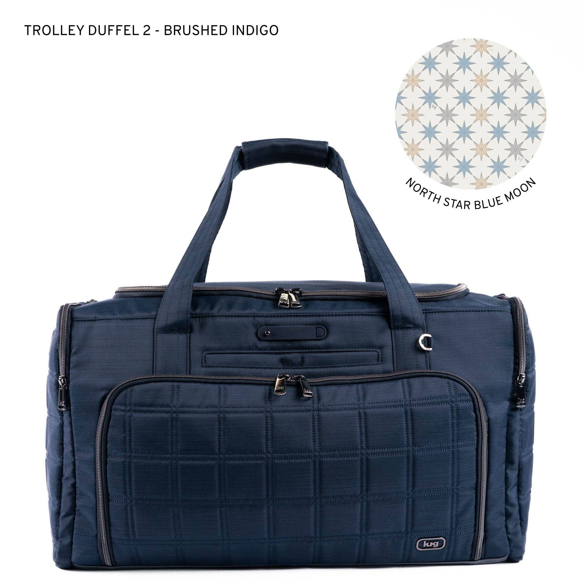 Trolley Duffel 2 Oversized Travel Bag - BRUSHED INDIGO - 24362_TrolleyDuffel2_BrushedIndigo_Angle_01