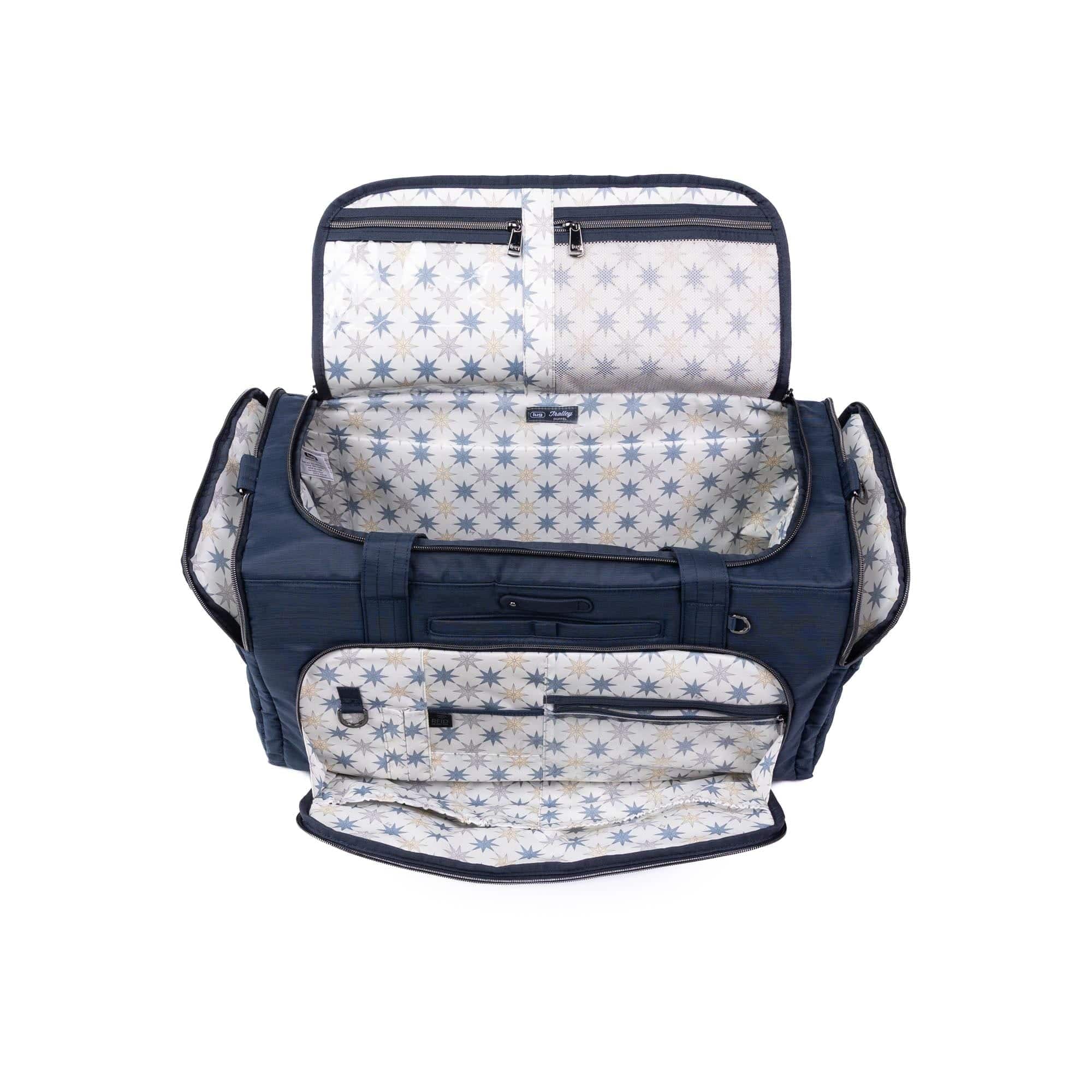 Trolley Duffel 2 Oversized Travel Bag - BRUSHED INDIGO - 24362_TrolleyDuffel2_BrushedIndigo_Angle_05