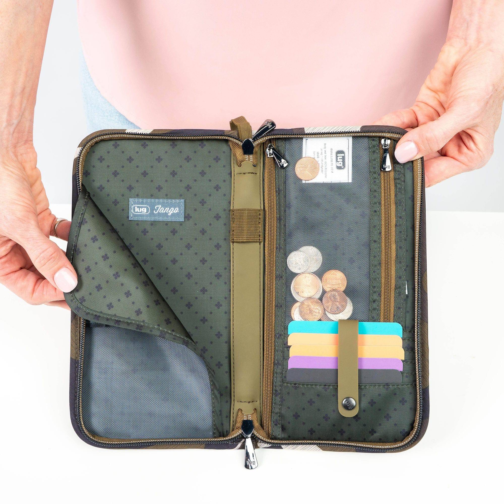 Legacy Collection Tango Travel RFID Wallet - - 24367_LegacyTango_BrushedCamoOlive_Lifestyle_03