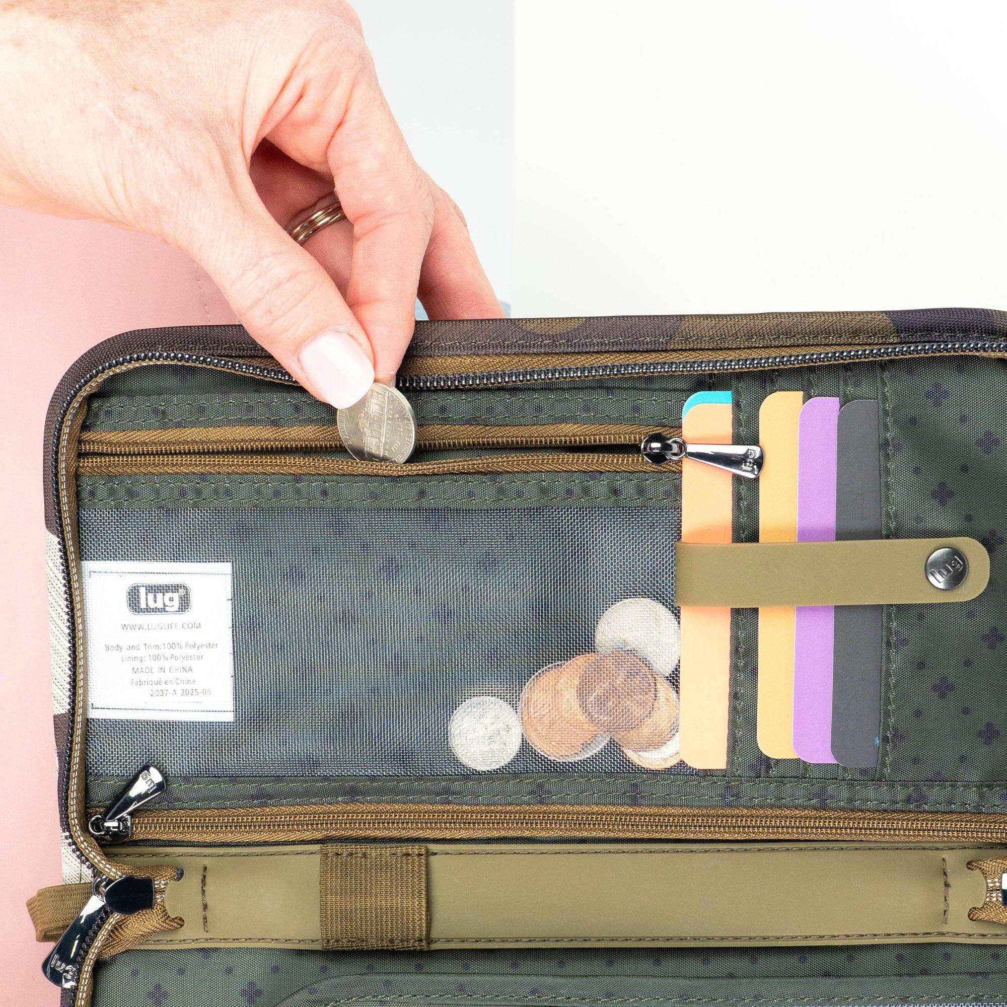 Legacy Collection Tango Travel RFID Wallet - - 24367_LegacyTango_BrushedCamoOlive_Lifestyle_07