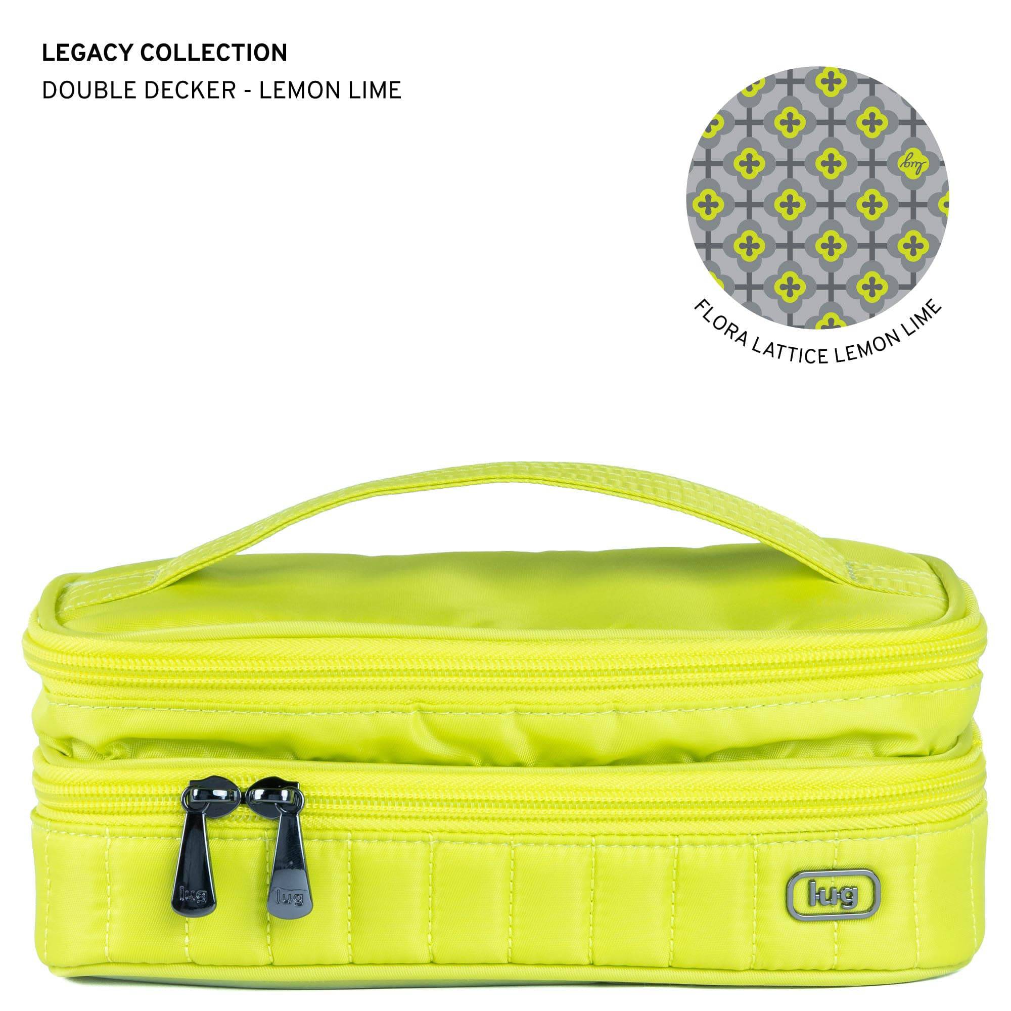 Legacy Collection Double Decker Cosmetic Case - LEMON LIME - 24375_DoubleDecker_LemonLime_Angle_01