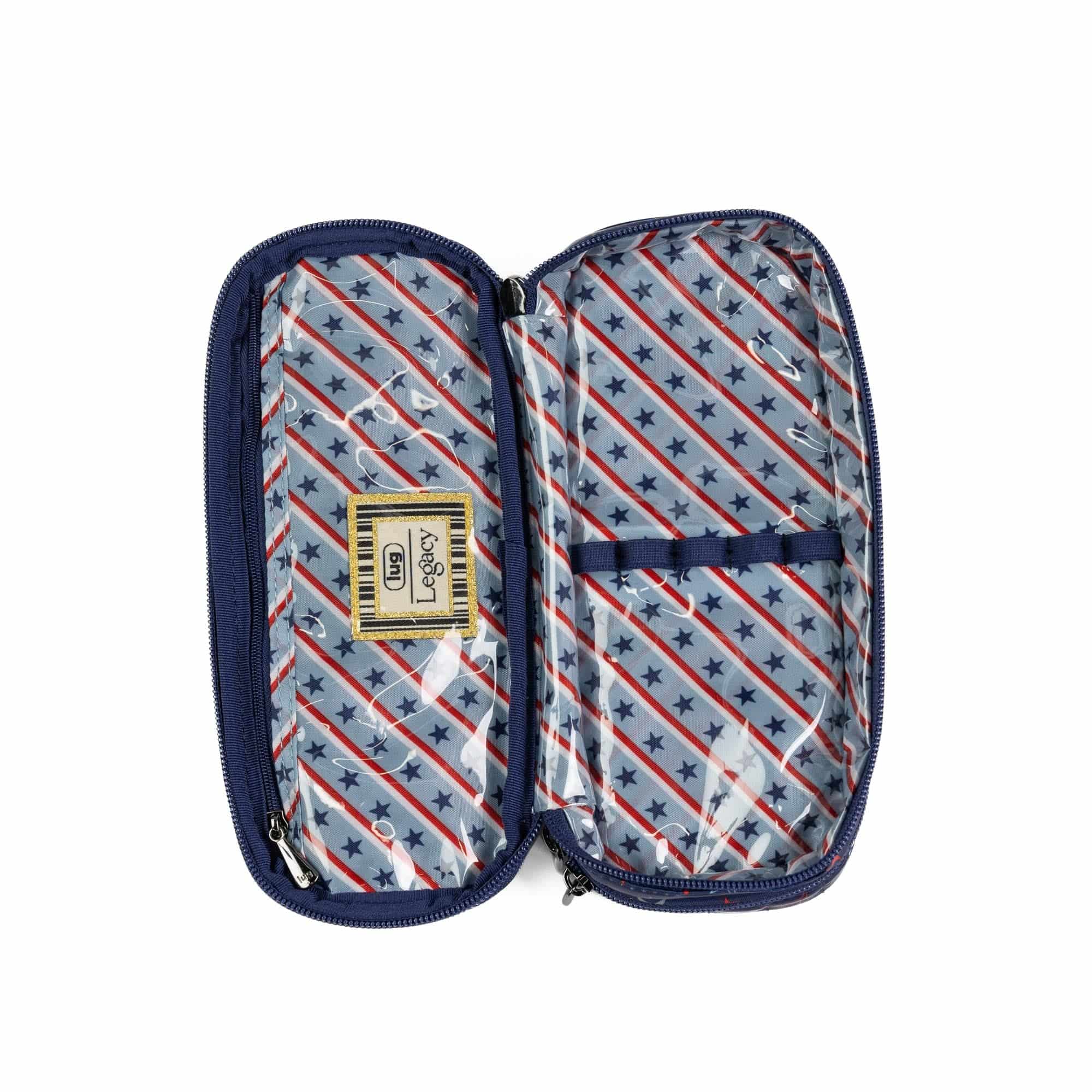 Legacy Collection Double Decker Cosmetic Case - STAR SPANGLED - 24377_LegacyDoubleDecker_StarSpangled_Angle_06