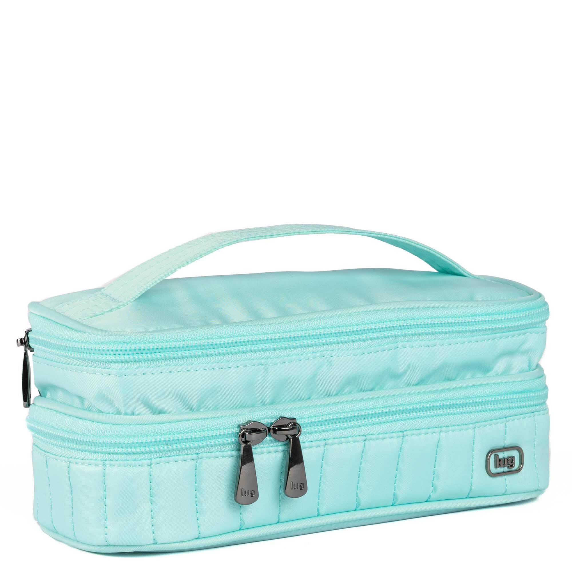 Legacy Collection Double Decker Cosmetic Case - AQUAMARINE - 24378_LegacyDoubleDecker_Aquamarine_Angle_02