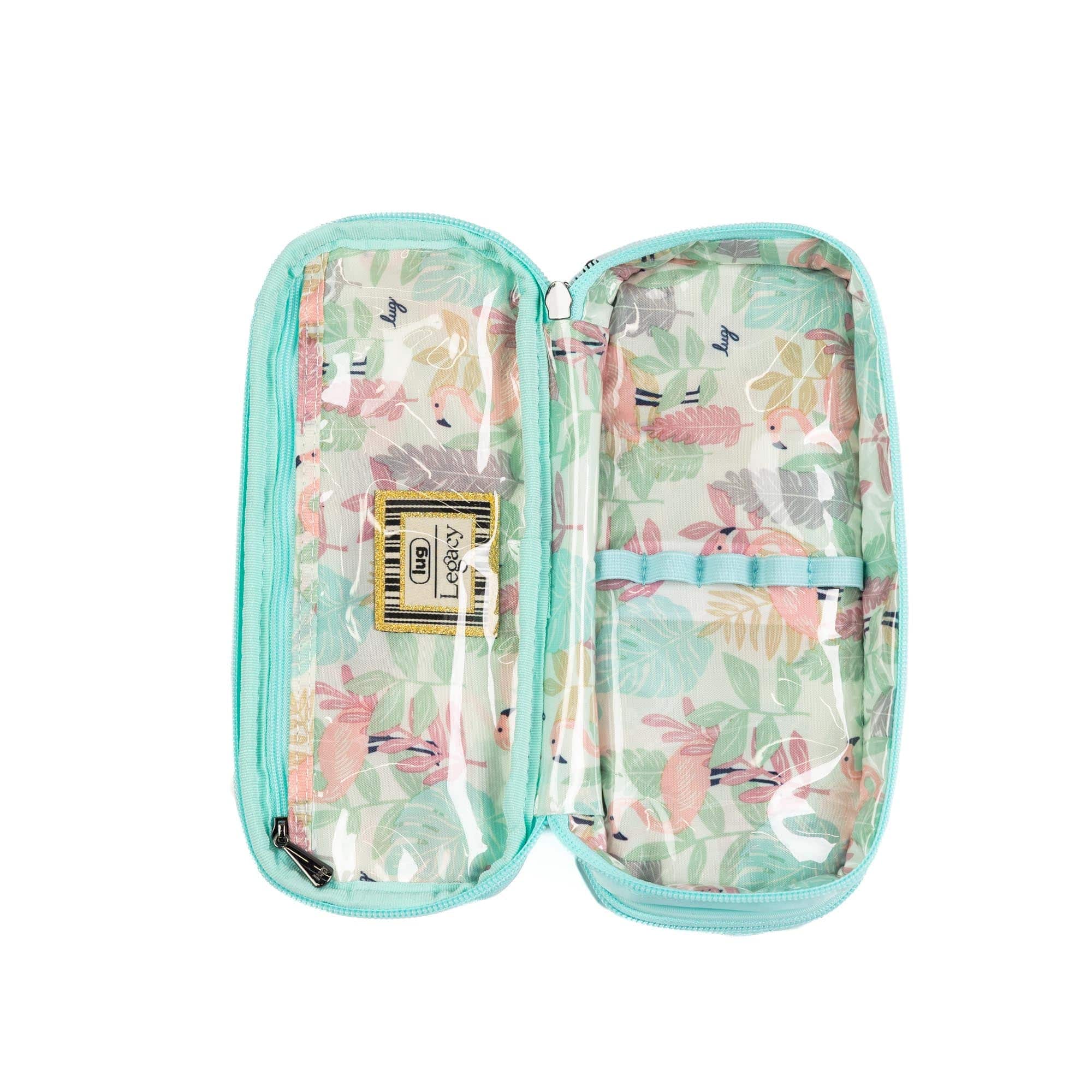 Legacy Collection Double Decker Cosmetic Case - AQUAMARINE - 24378_LegacyDoubleDecker_Aquamarine_Angle_06