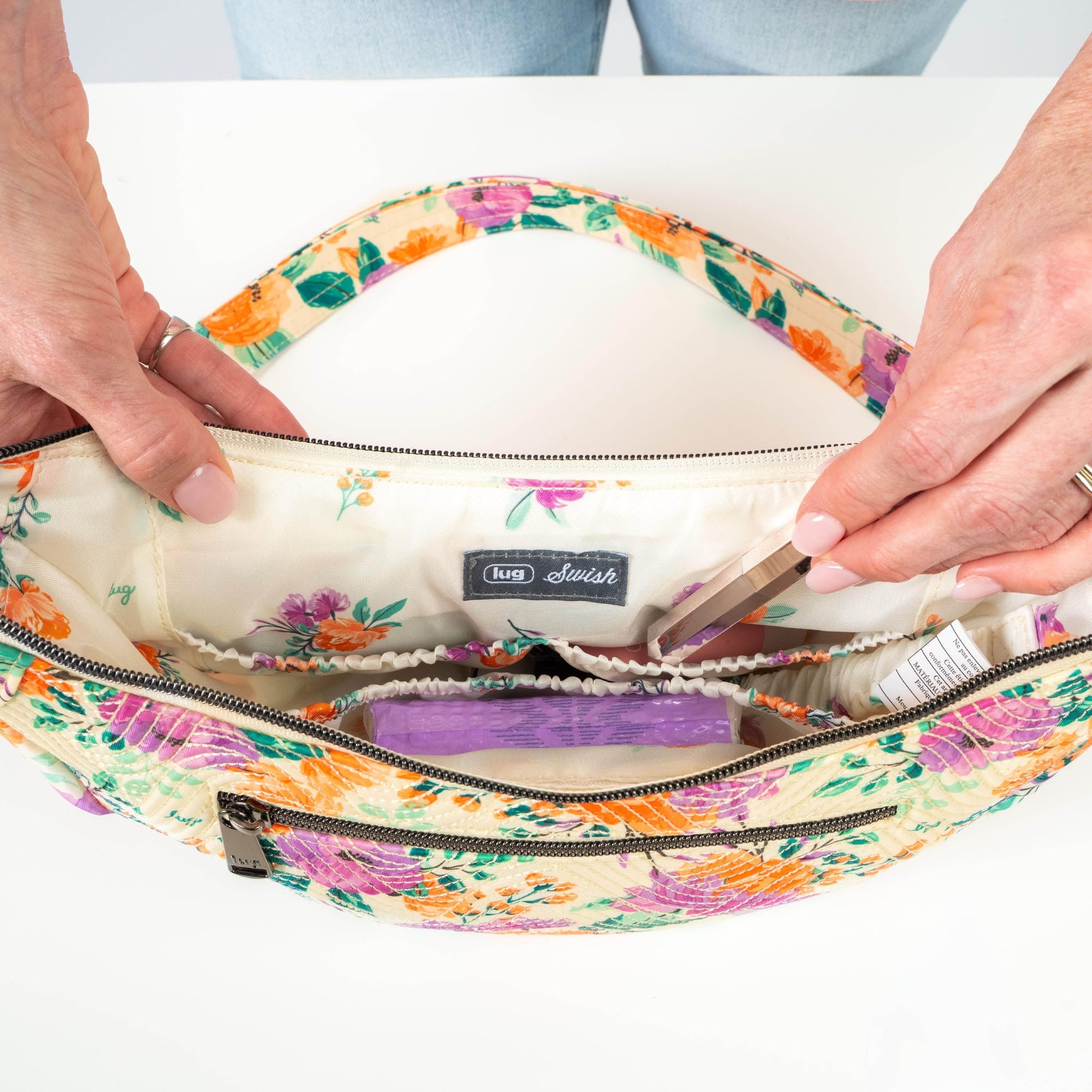 Swish Crossbody Bag - - 24391_Swish_CottageBlooms_Lifestyle_06_8083473f-885e-482f-96f4-3aef8190f76f