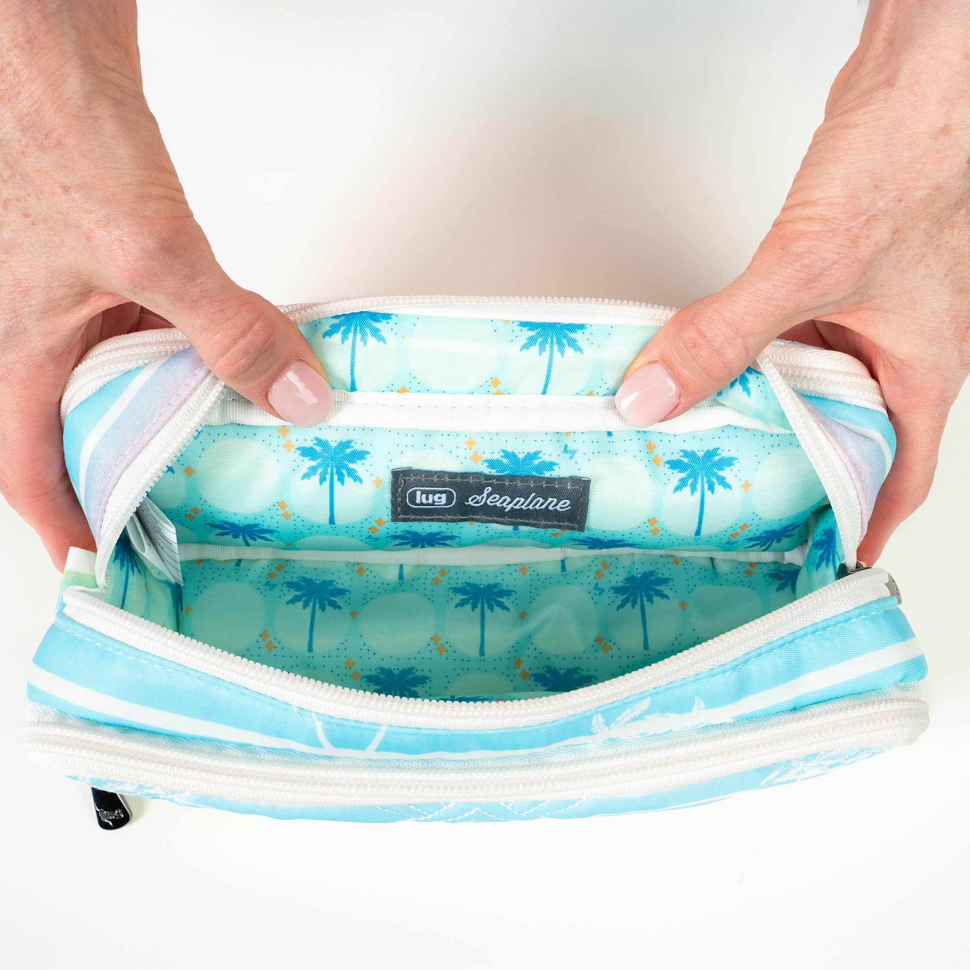 Seaplane Cosmetic Pouch - - 24395_Seaplane_GradientPalms_Lifestyle_04_9cdf851a-f53c-4637-8f74-9ba58fd323c5