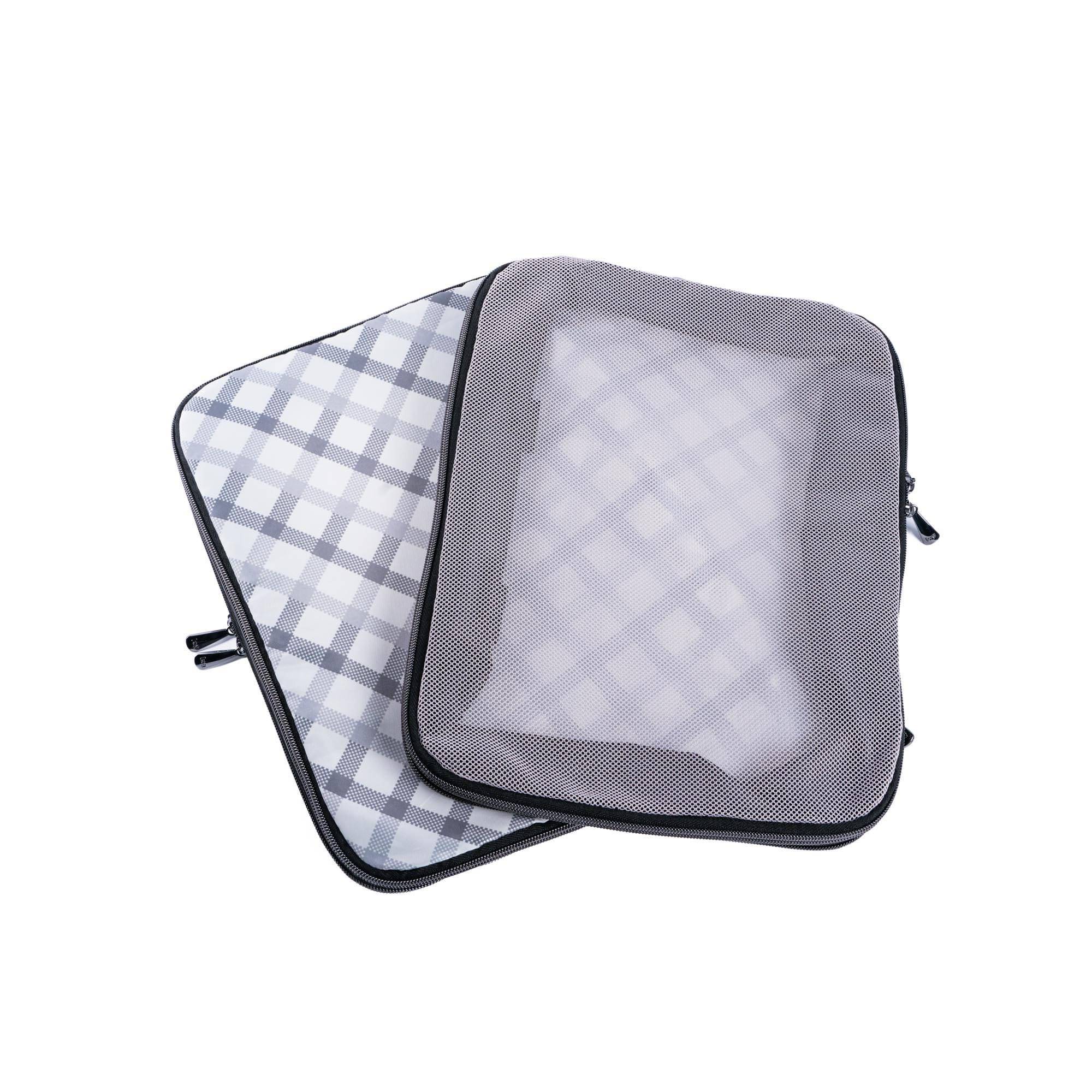 Cargo 2pc Medium Compression Cubes - CHECKERED PLAID GREY - 24398_Cargo2pc_MedCompressionCubes_CheckeredPlaidGrey_Angle_05