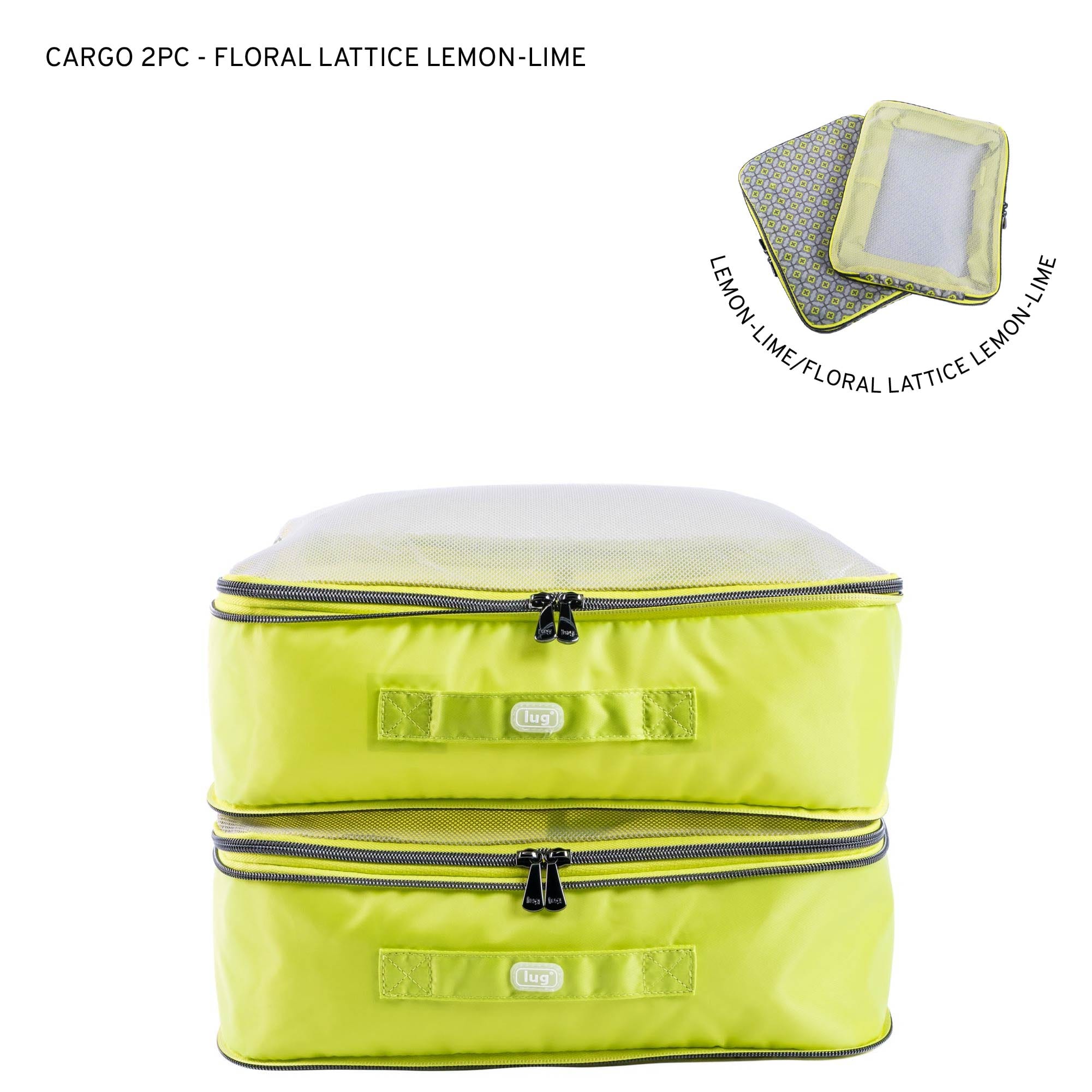 Cargo 2pc Medium Compression Cubes - FLORAL LATTICE LEMON-LIME - 24400_Cargo2pc_MedCompressionCubes_FloralLatticeLemonLime_Angle_01_zalenv