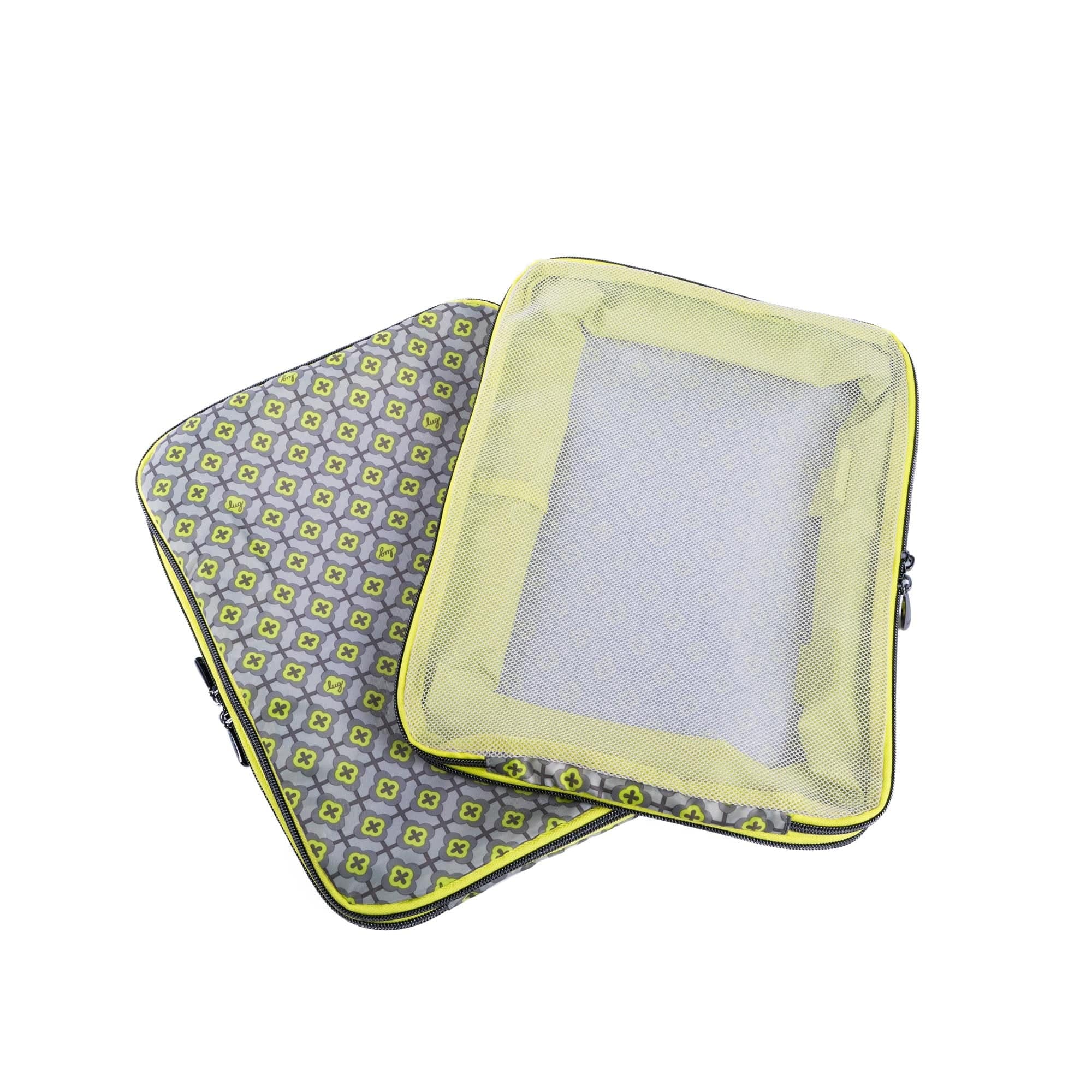 Cargo 2pc Medium Compression Cubes - FLORAL LATTICE LEMON-LIME - 24400_Cargo2pc_MedCompressionCubes_FloralLatticeLemonLime_Angle_05