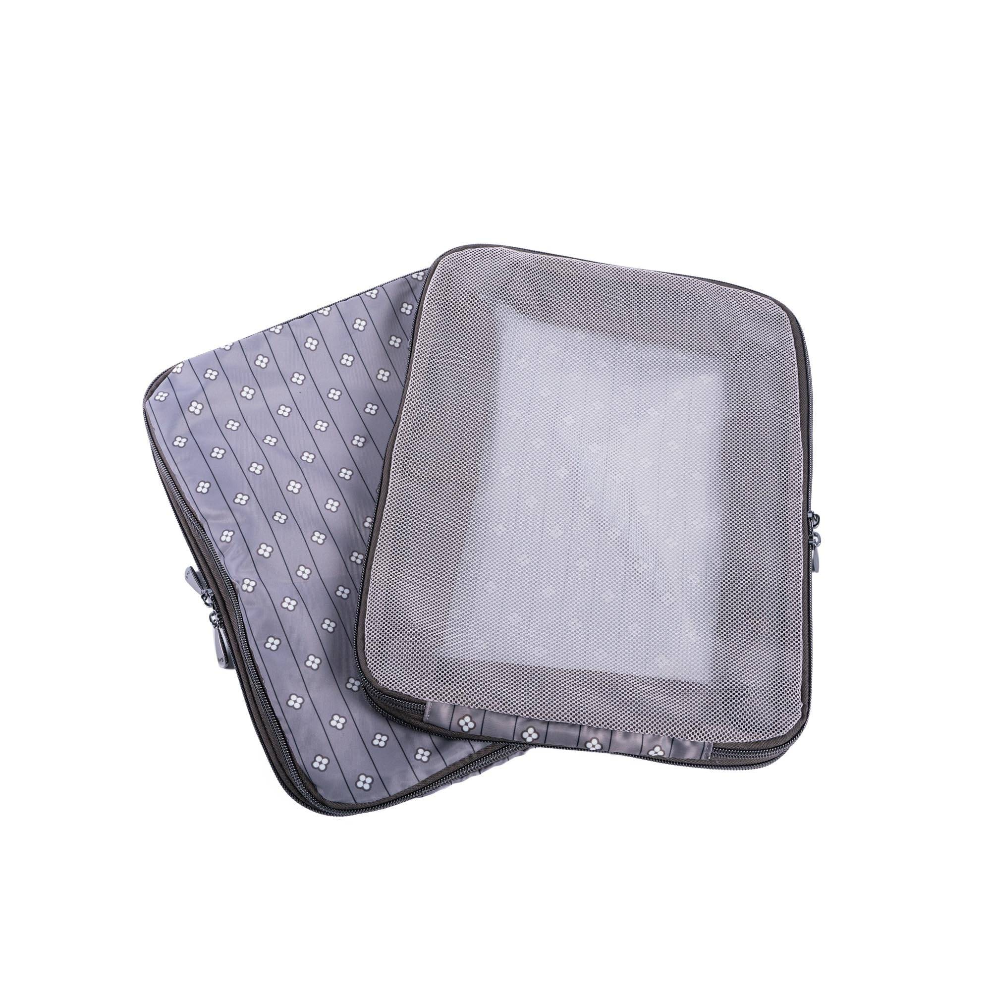 Cargo 2pc Medium Compression Cubes - GEO GRID FLORA GREY - 24401_Cargo2pc_MedCompressionCubes_GeoGridFloraGrey_Angle_05